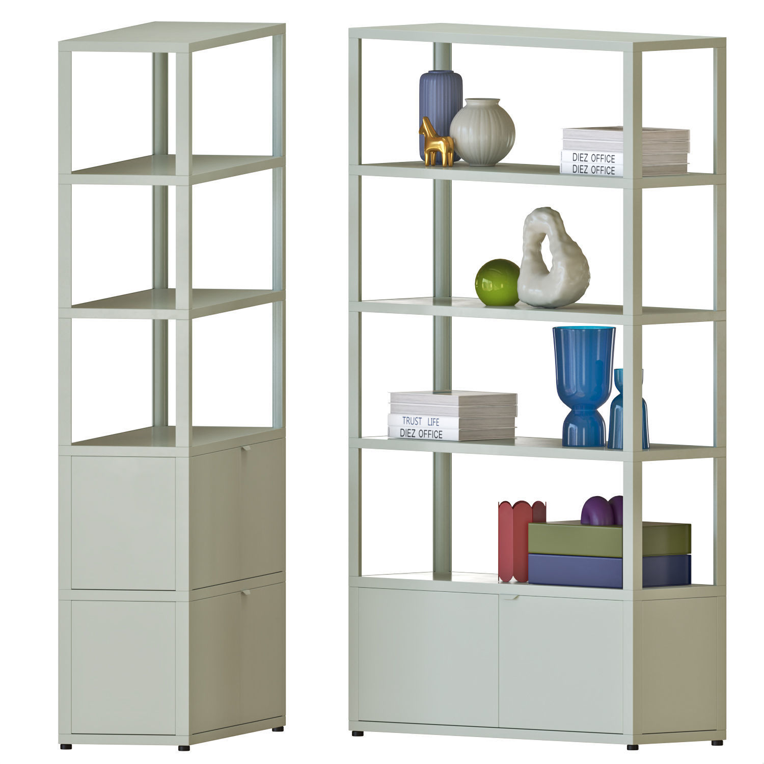 Hay New Order Bookshelf High with Storage 3D model_1