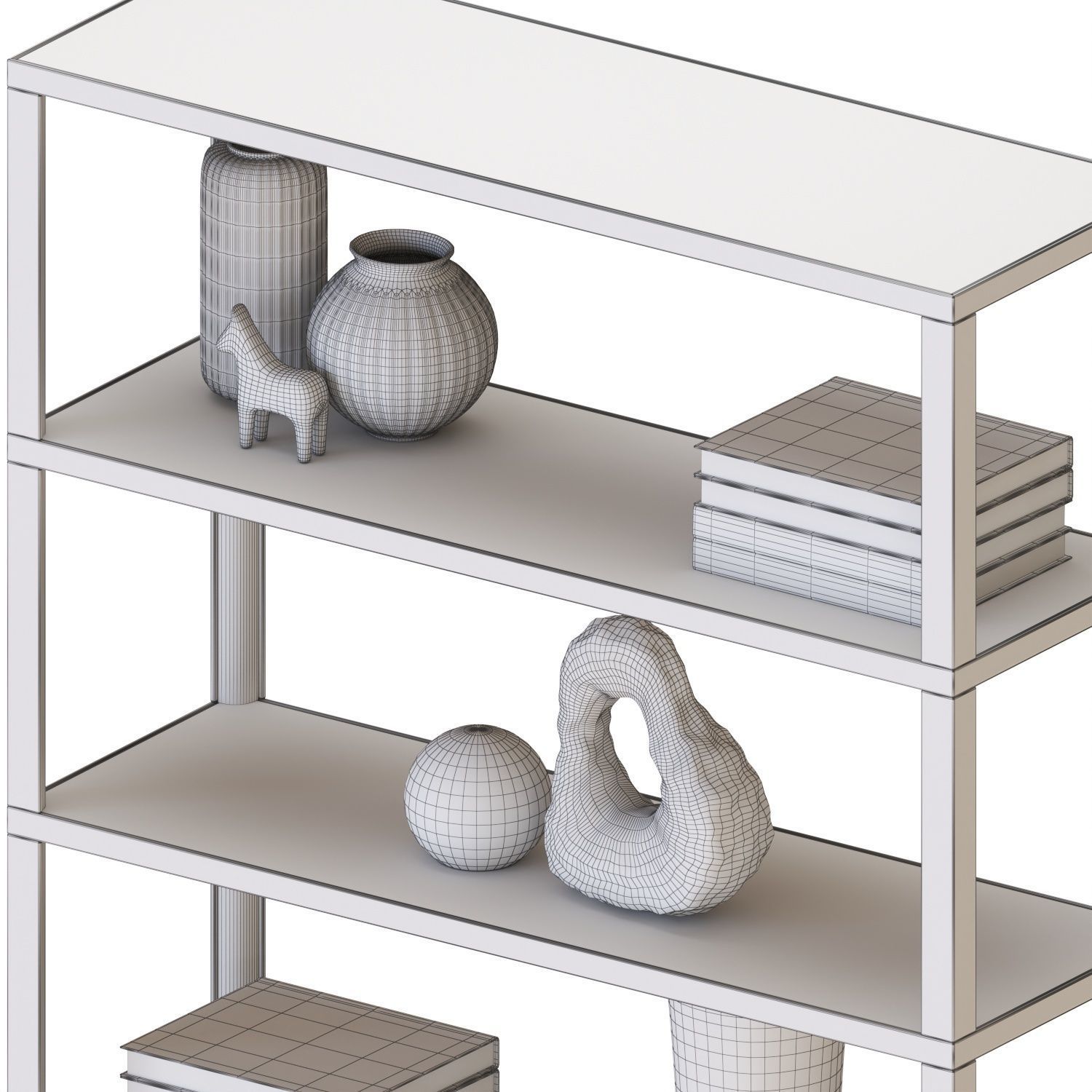 Hay New Order Bookshelf High with Storage 3D model_4