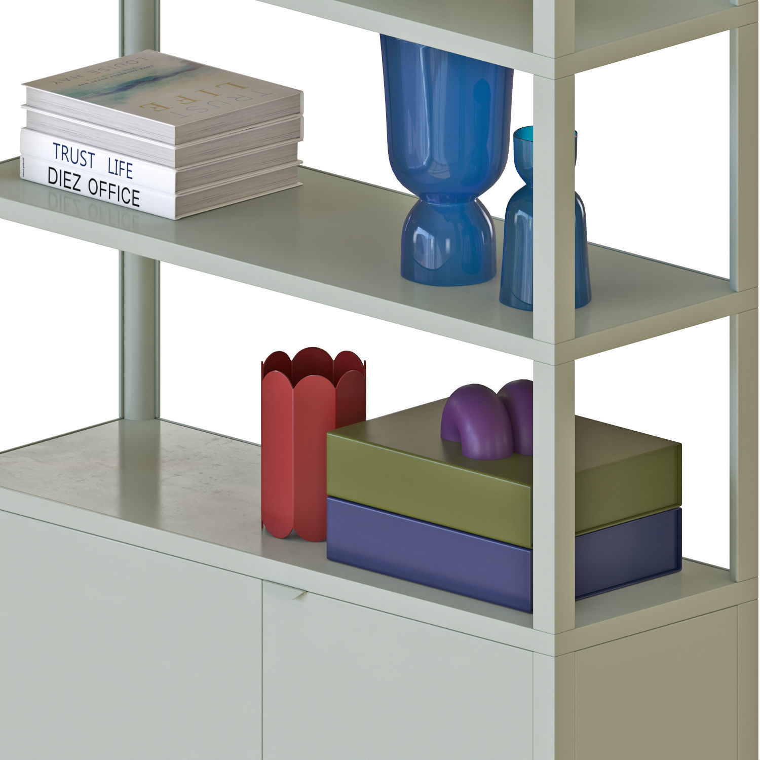 Hay New Order Bookshelf High with Storage 3D model_3