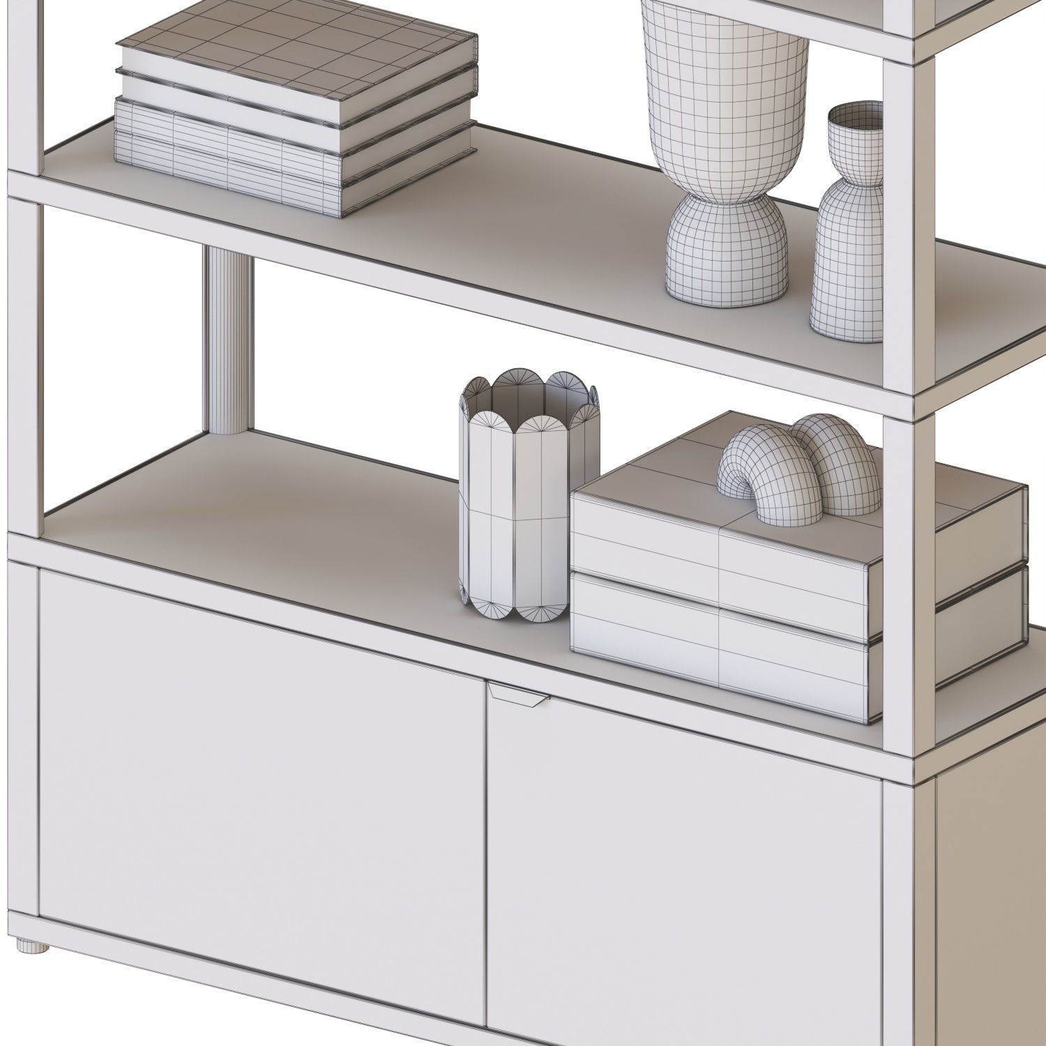 Hay New Order Bookshelf High with Storage 3D model_5