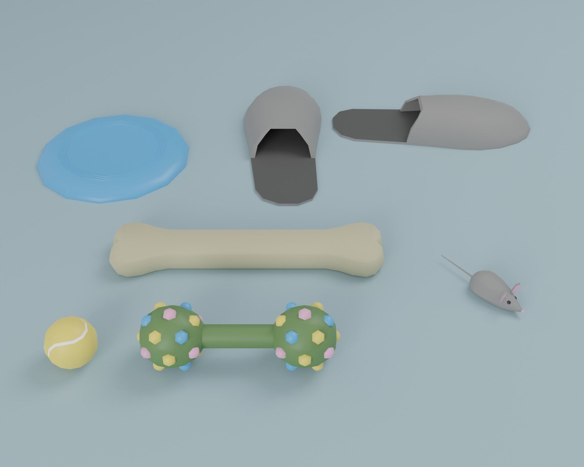 Pet accessories  Low-poly 3D model_28