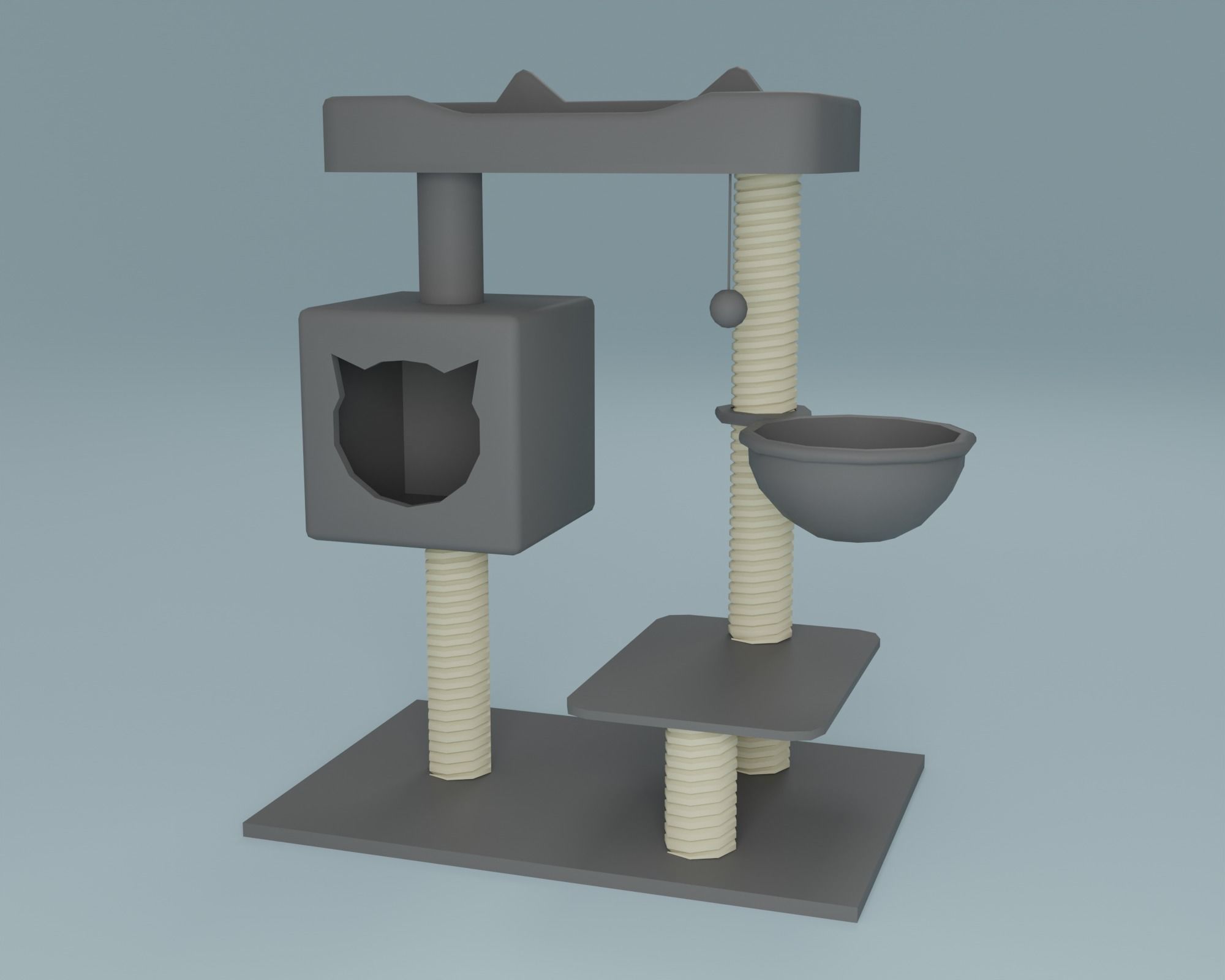 Pet accessories  Low-poly 3D model_9