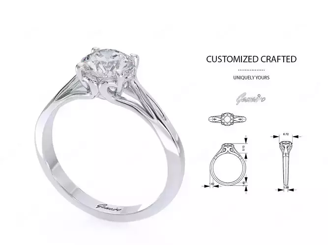 SOLITAIRE DIAMOND RING EMBRACE WITH HEART MOTIF  bridal125 