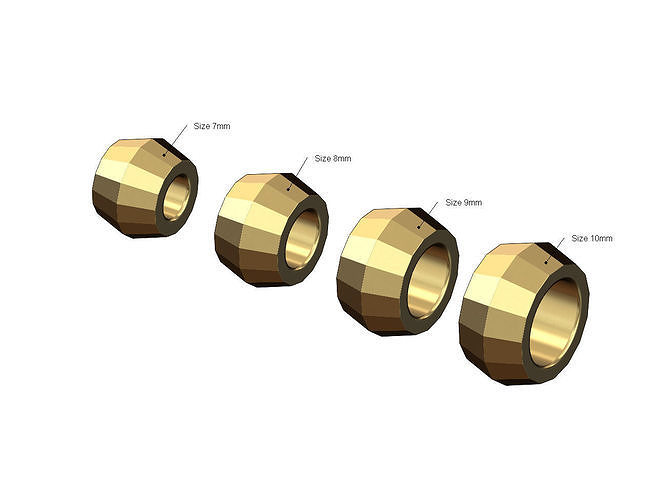 Tapered faceted bead and bracelet charm 3D print model