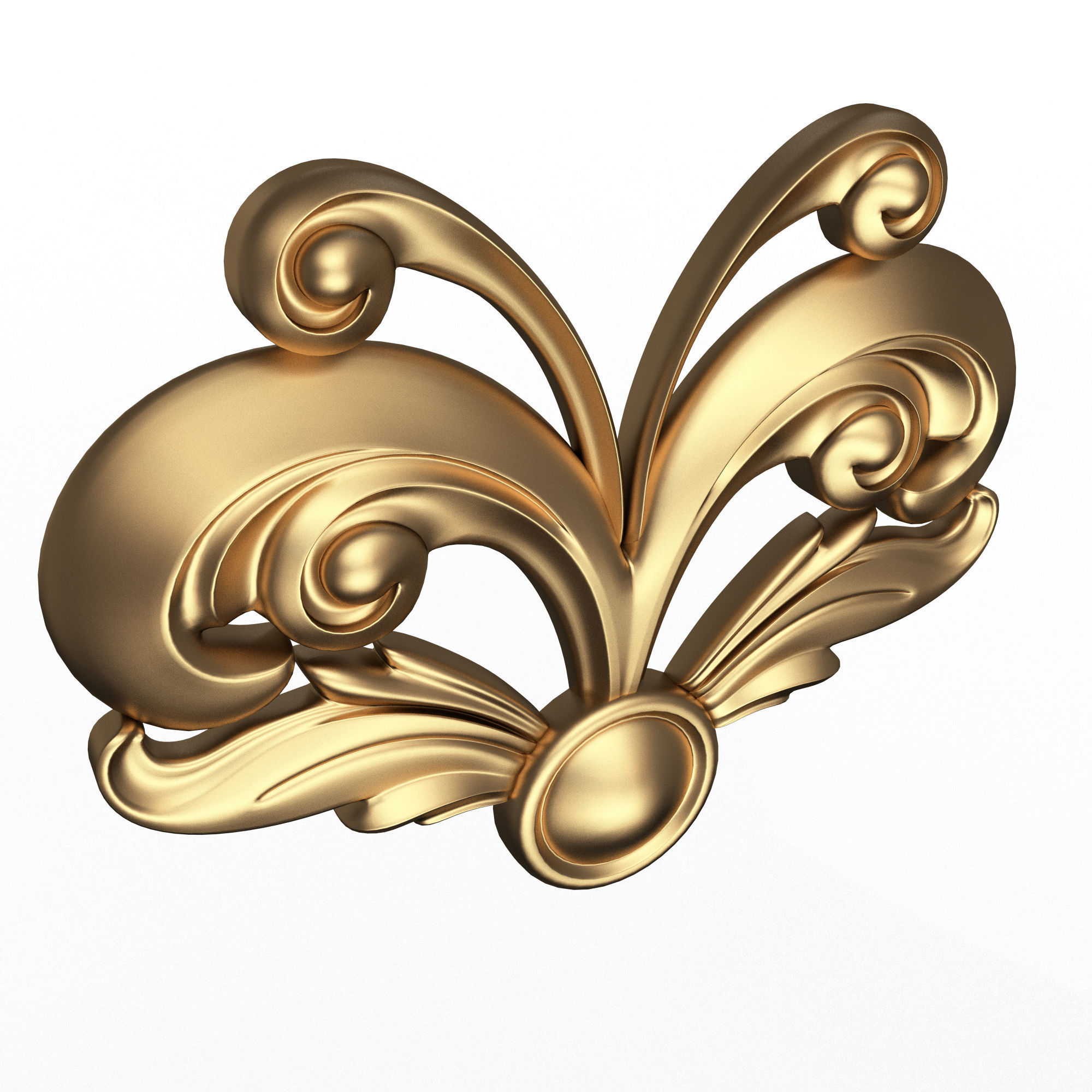 Carved Plaster Molding Decoration 014 Low-poly 3D model_1