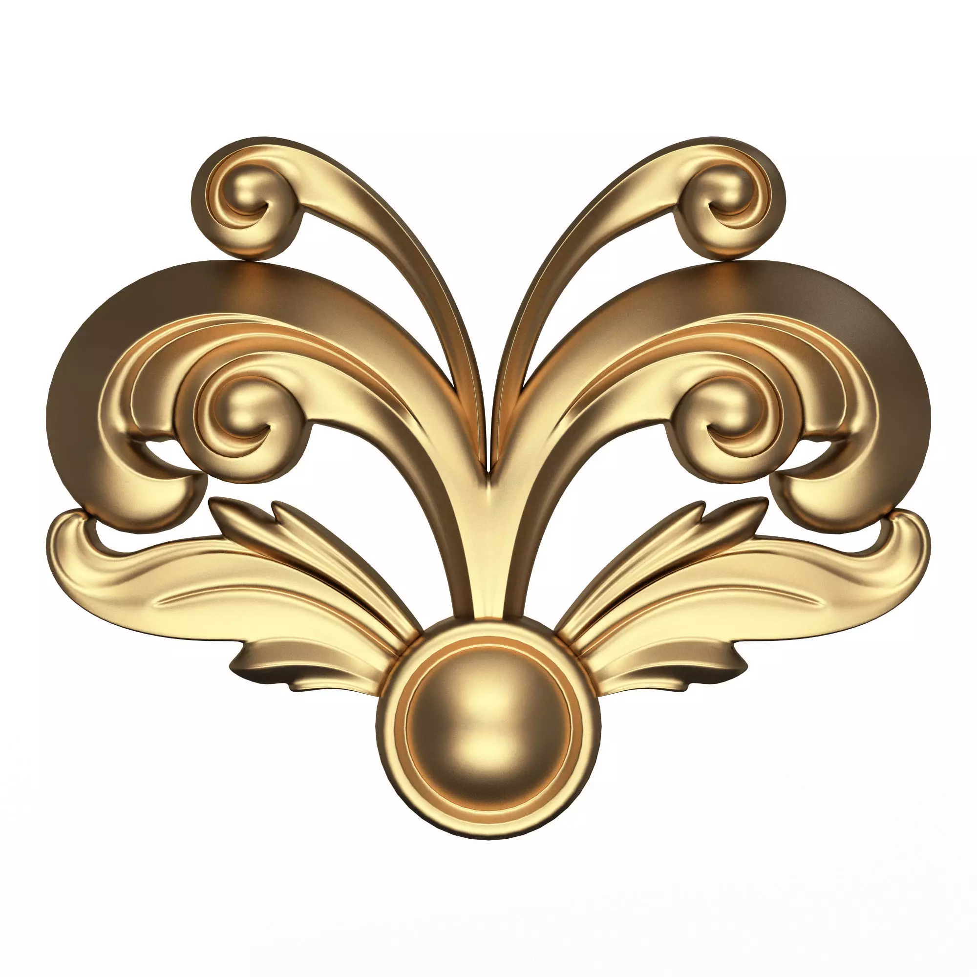 Carved Plaster Molding Decoration 014 Low-poly 3D model_0