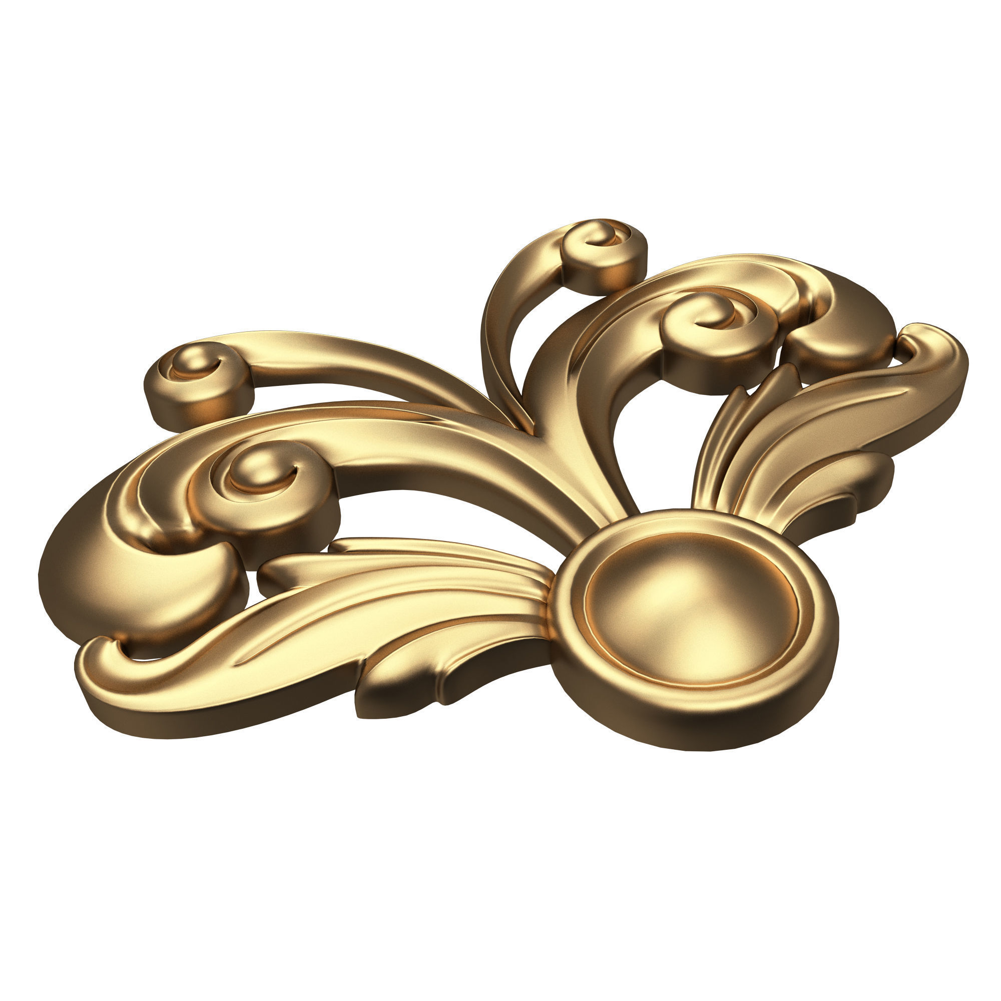 Carved Plaster Molding Decoration 014 Low-poly 3D model_5
