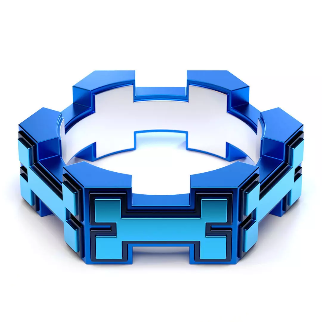 H Bone Ring 3D model