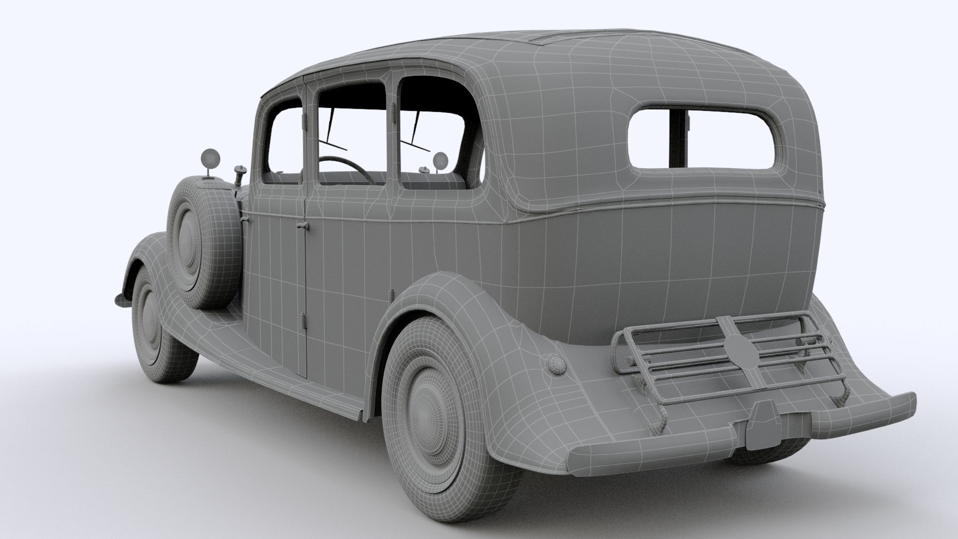 Wanderer 1937 AUDI Low-poly 3D model_9