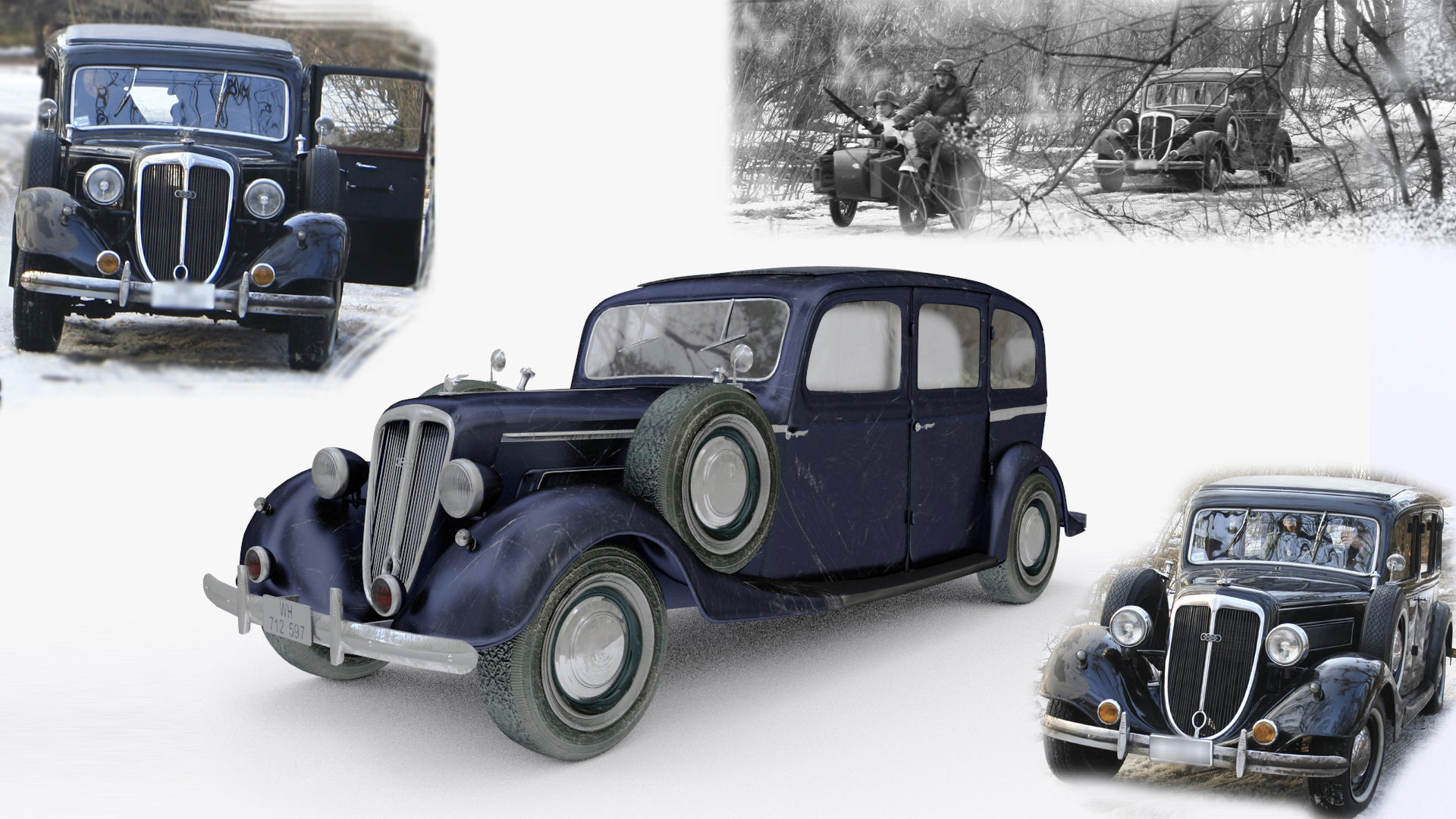 Wanderer 1937 AUDI Low-poly 3D model_1