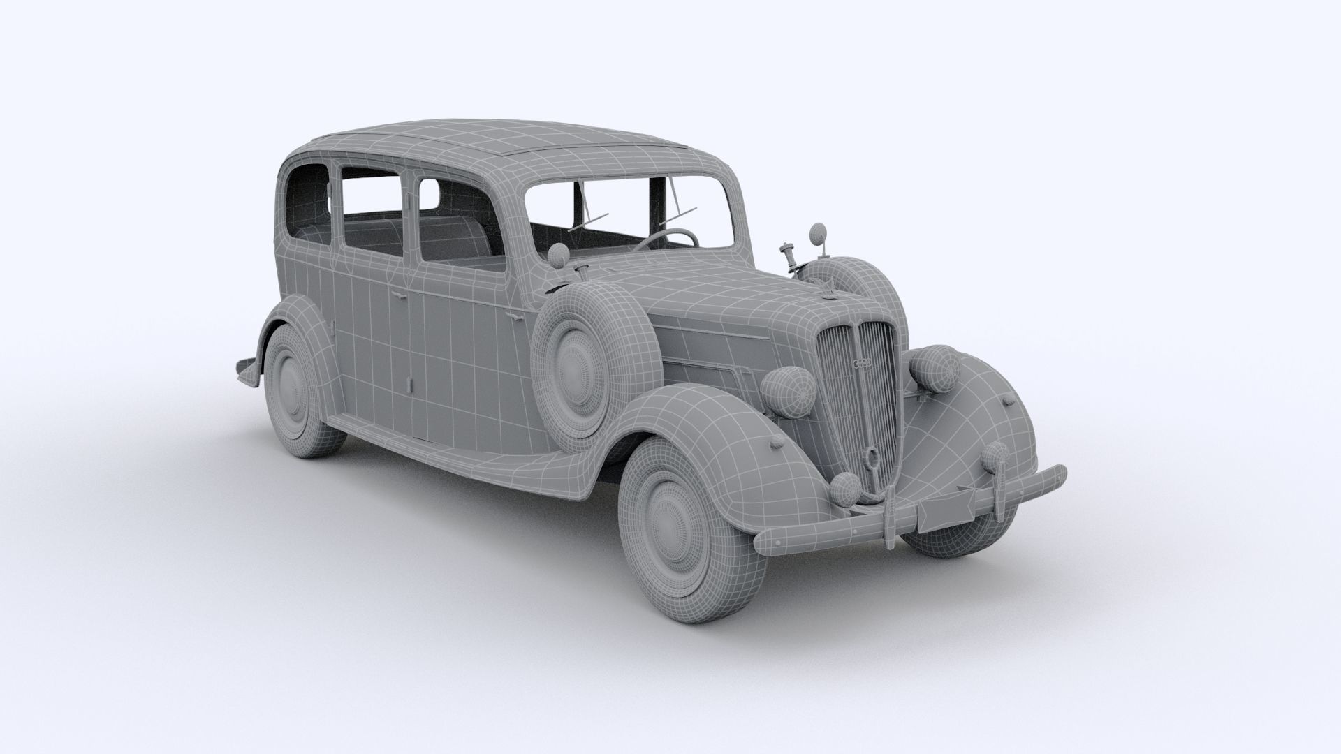 Wanderer 1937 AUDI Low-poly 3D model_8