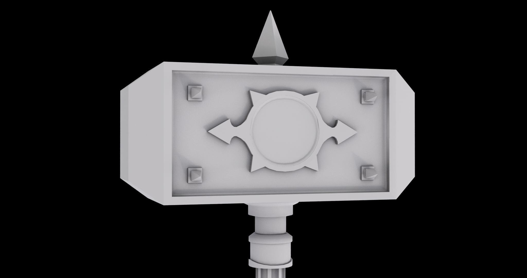 Battle Hammer 01 All PBR Unity UE V-Ray Textures Included Low-poly 3D model_27