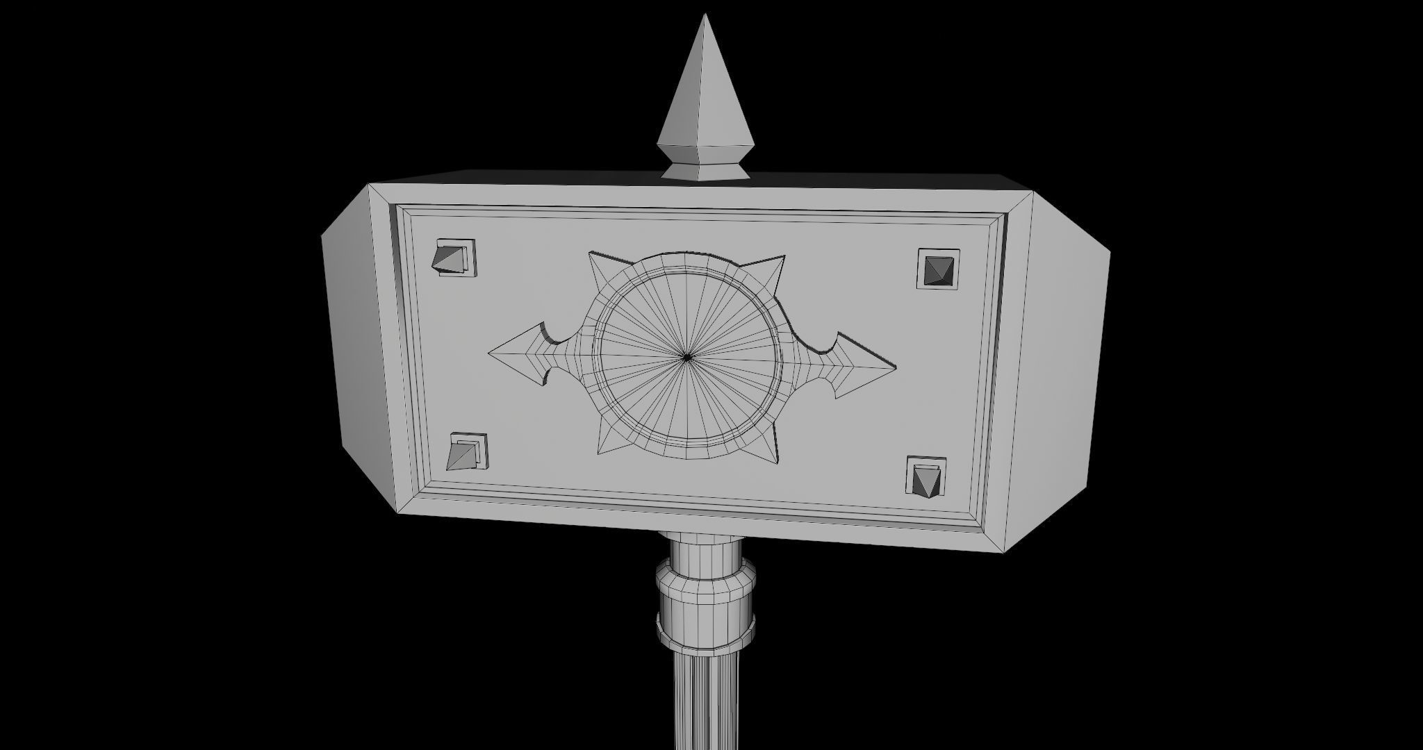 Battle Hammer 01 All PBR Unity UE V-Ray Textures Included Low-poly 3D model_35