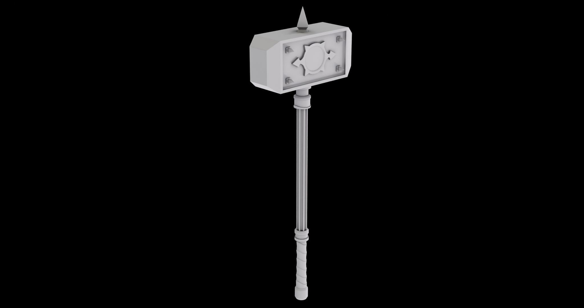 Battle Hammer 01 All PBR Unity UE V-Ray Textures Included Low-poly 3D model_31