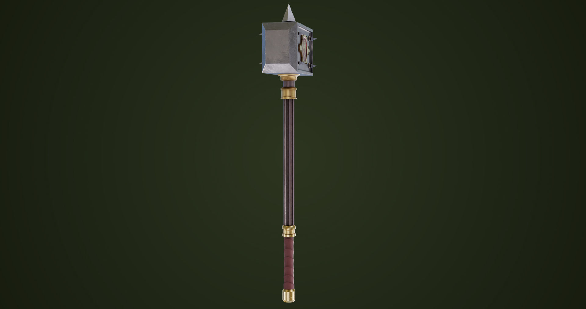 Battle Hammer 01 All PBR Unity UE V-Ray Textures Included Low-poly 3D model_3