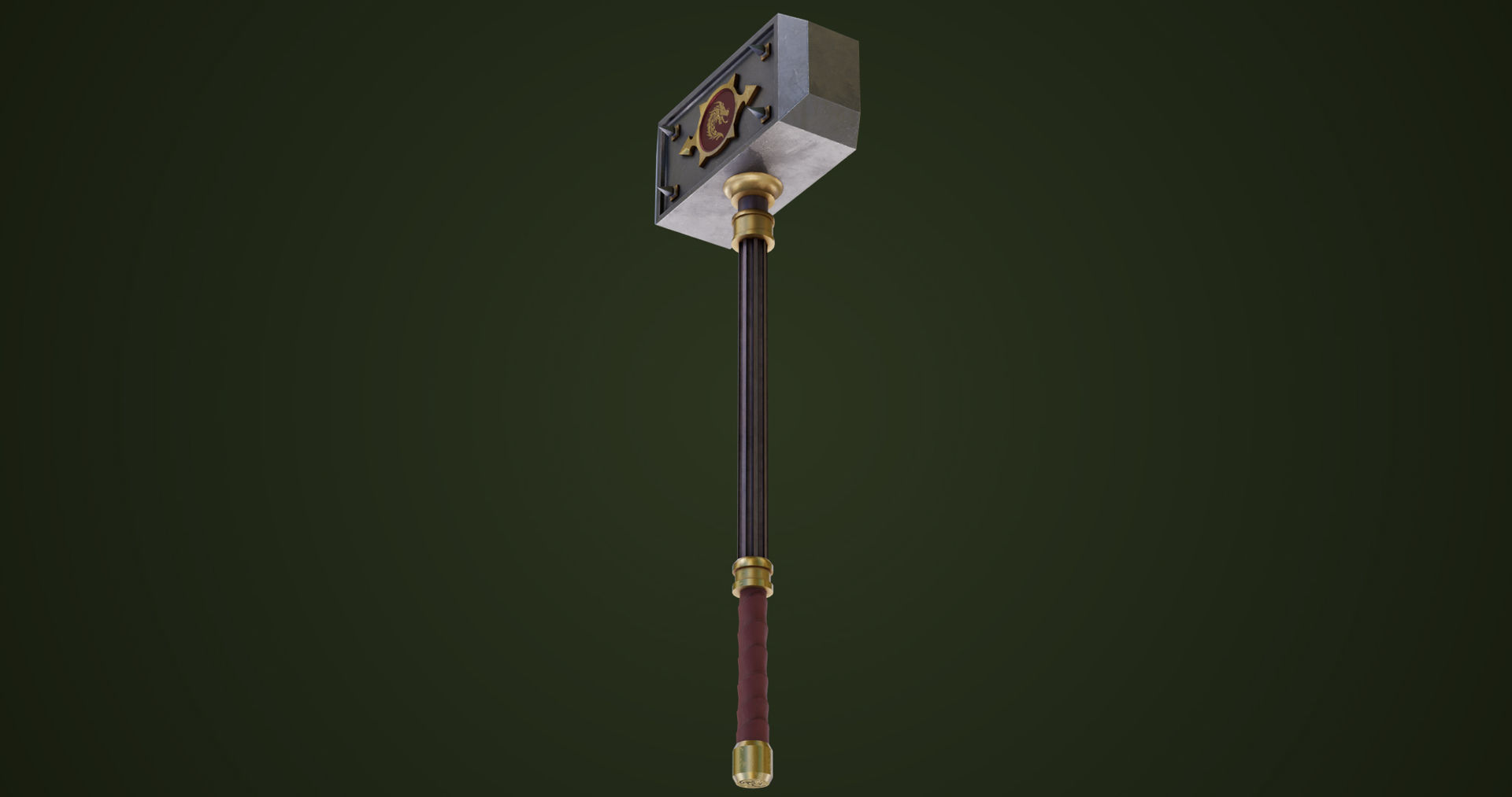 Battle Hammer 01 All PBR Unity UE V-Ray Textures Included Low-poly 3D model_21