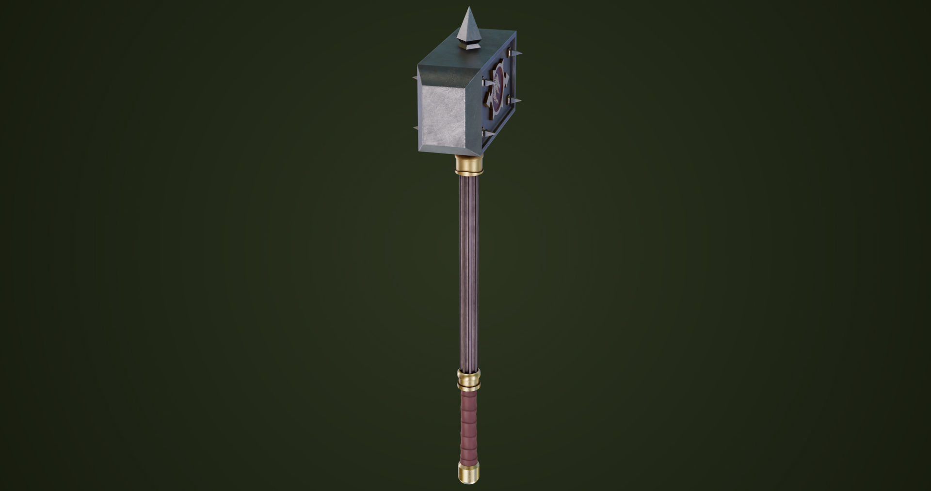 Battle Hammer 01 All PBR Unity UE V-Ray Textures Included Low-poly 3D model_18