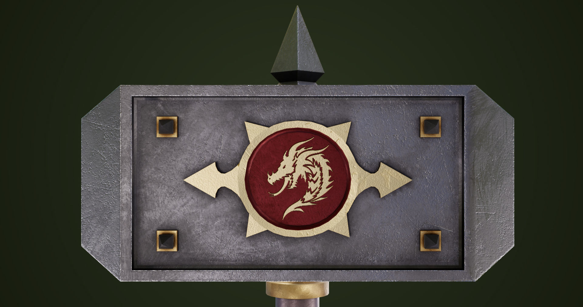 Battle Hammer 01 All PBR Unity UE V-Ray Textures Included Low-poly 3D model_8