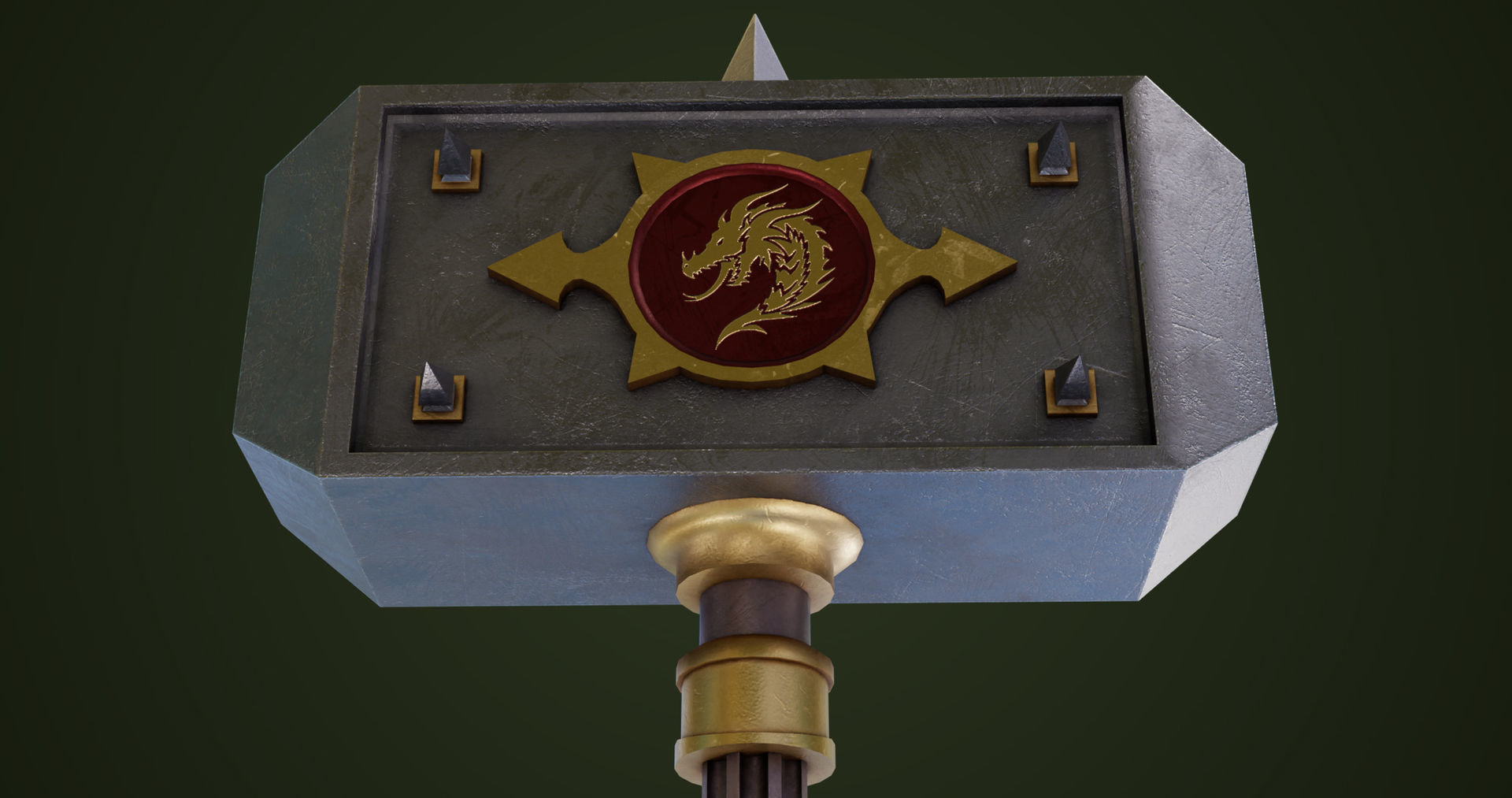 Battle Hammer 01 All PBR Unity UE V-Ray Textures Included Low-poly 3D model_10