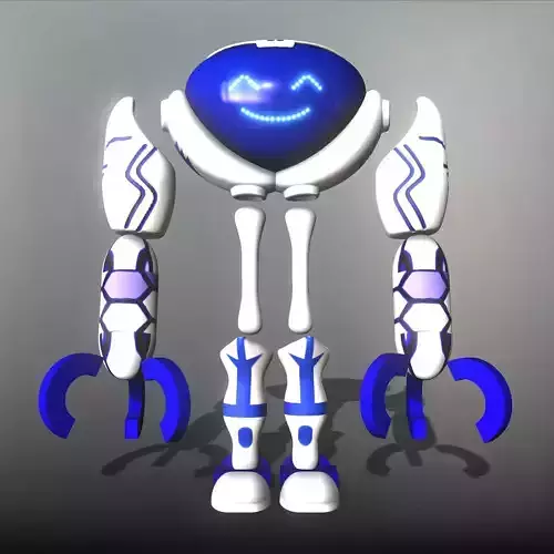 Smiley Robot Low-poly 3D model