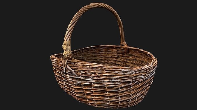 Set of Boxes of Vegetables Crate Medieval Farm Bazaar Food Stall Low-poly 3D model 7