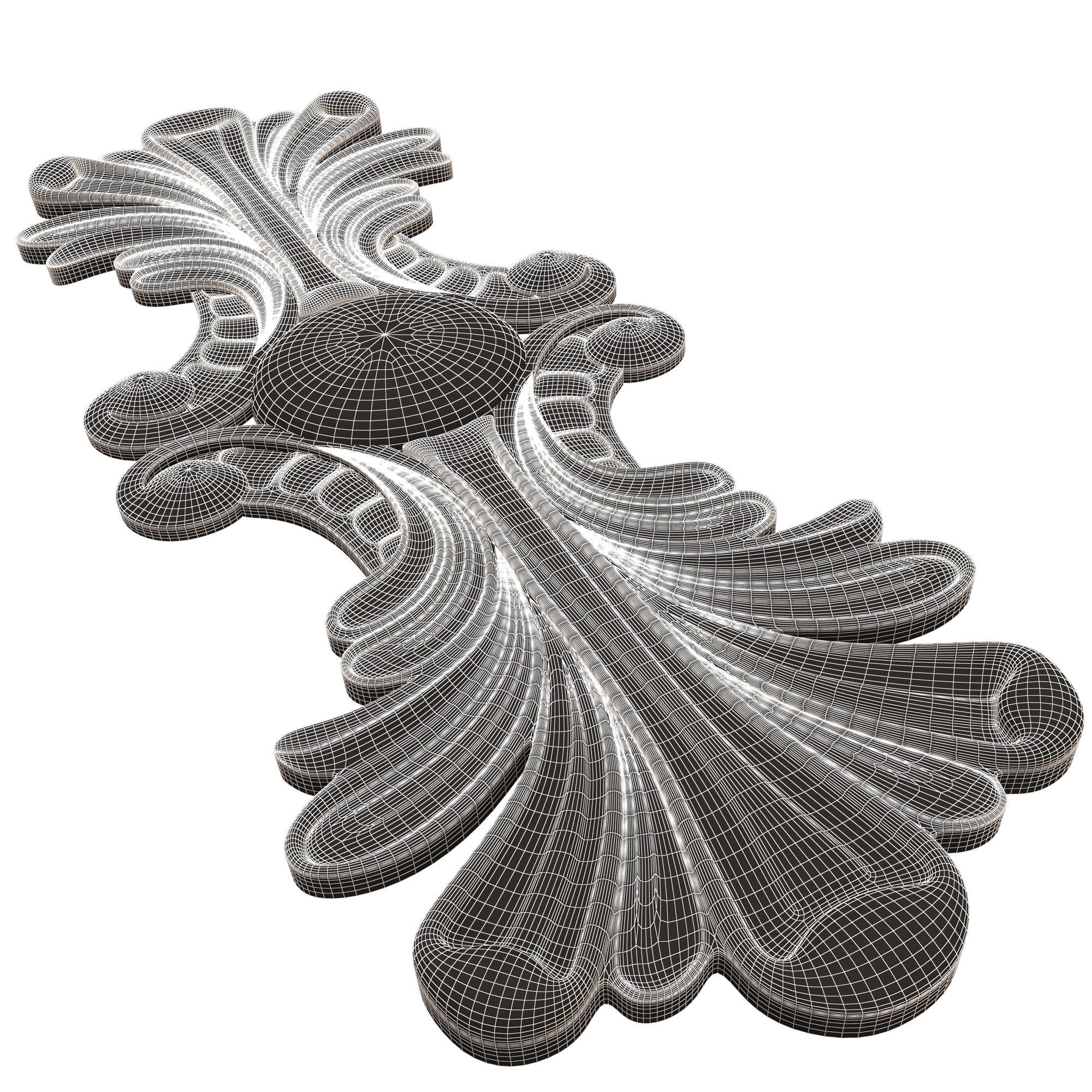 Carved Decor Furniture 03 Low-poly 3D model_11