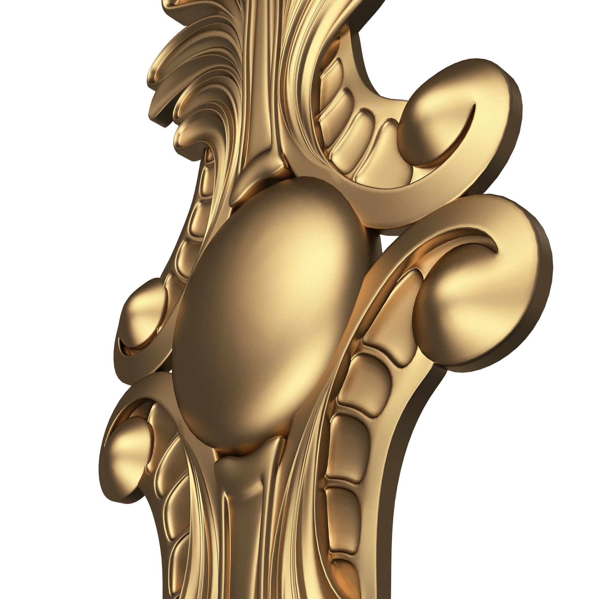 Carved Decor Furniture 03 Low-poly 3D model_4