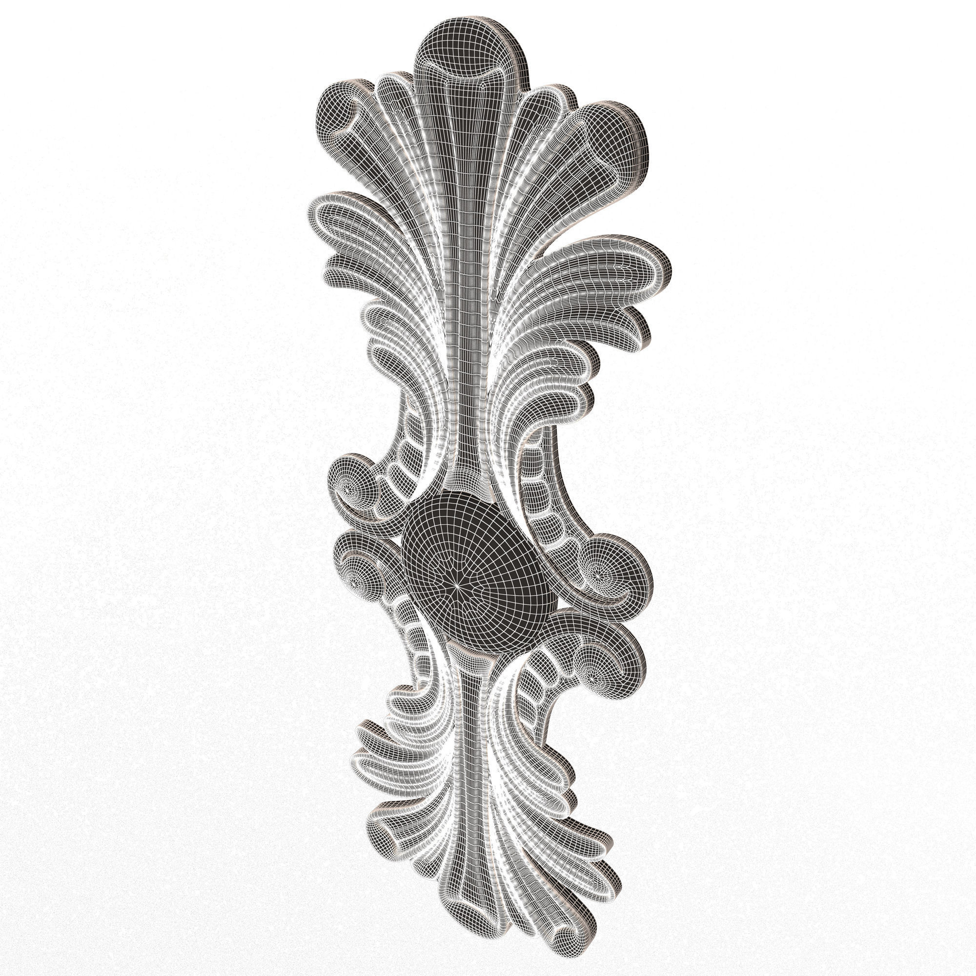 Carved Decor Furniture 03 Low-poly 3D model_8