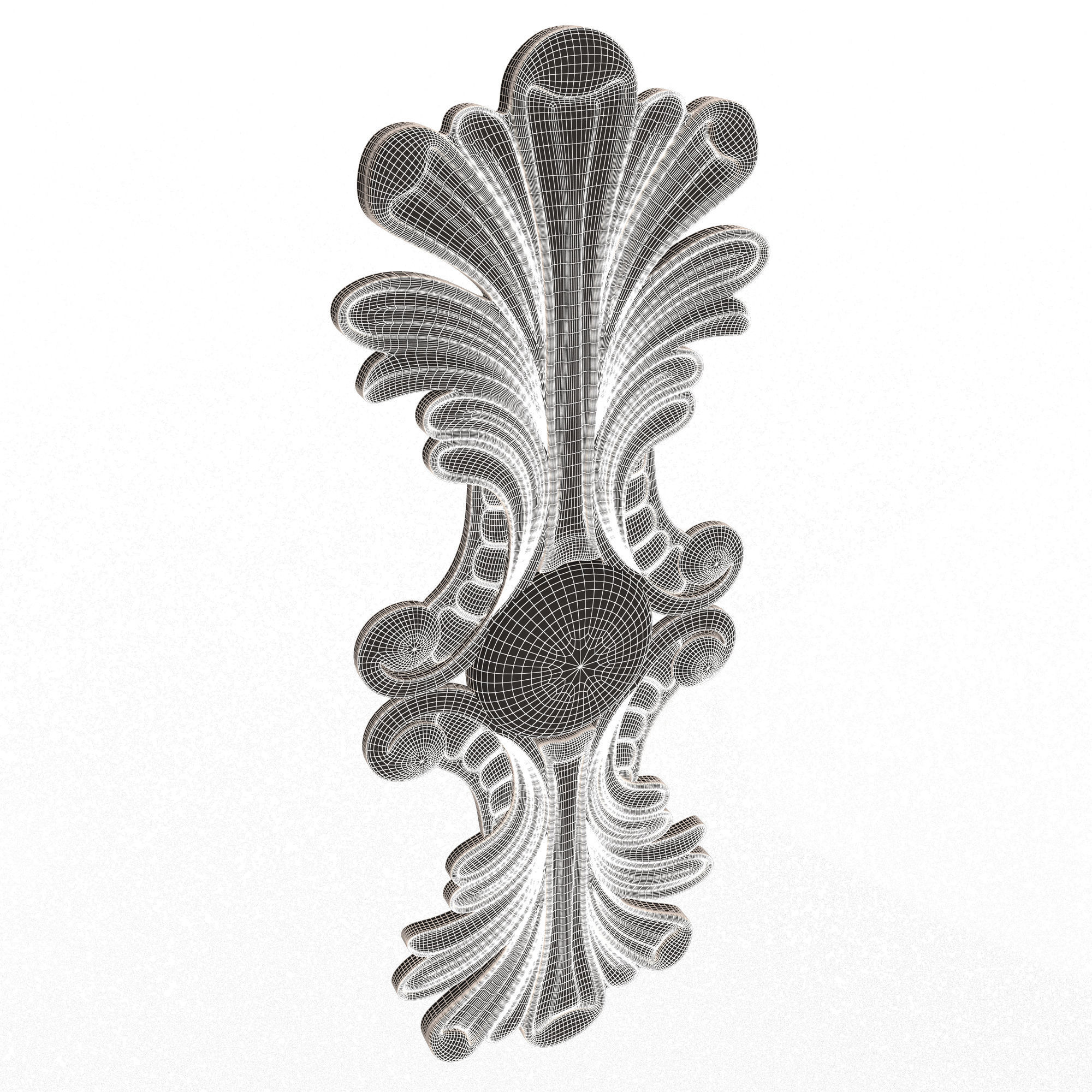 Carved Decor Furniture 03 Low-poly 3D model_7