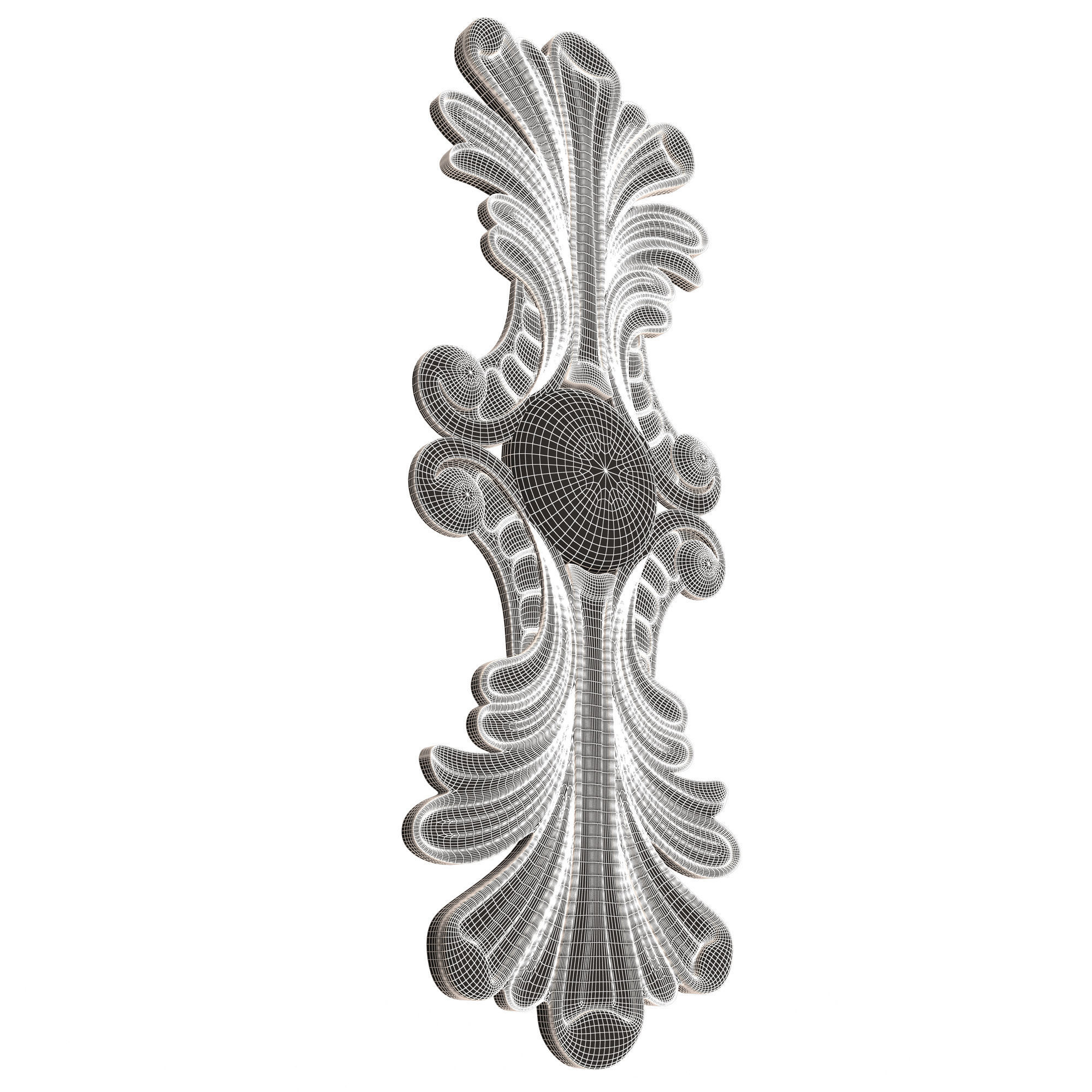 Carved Decor Furniture 03 Low-poly 3D model_9