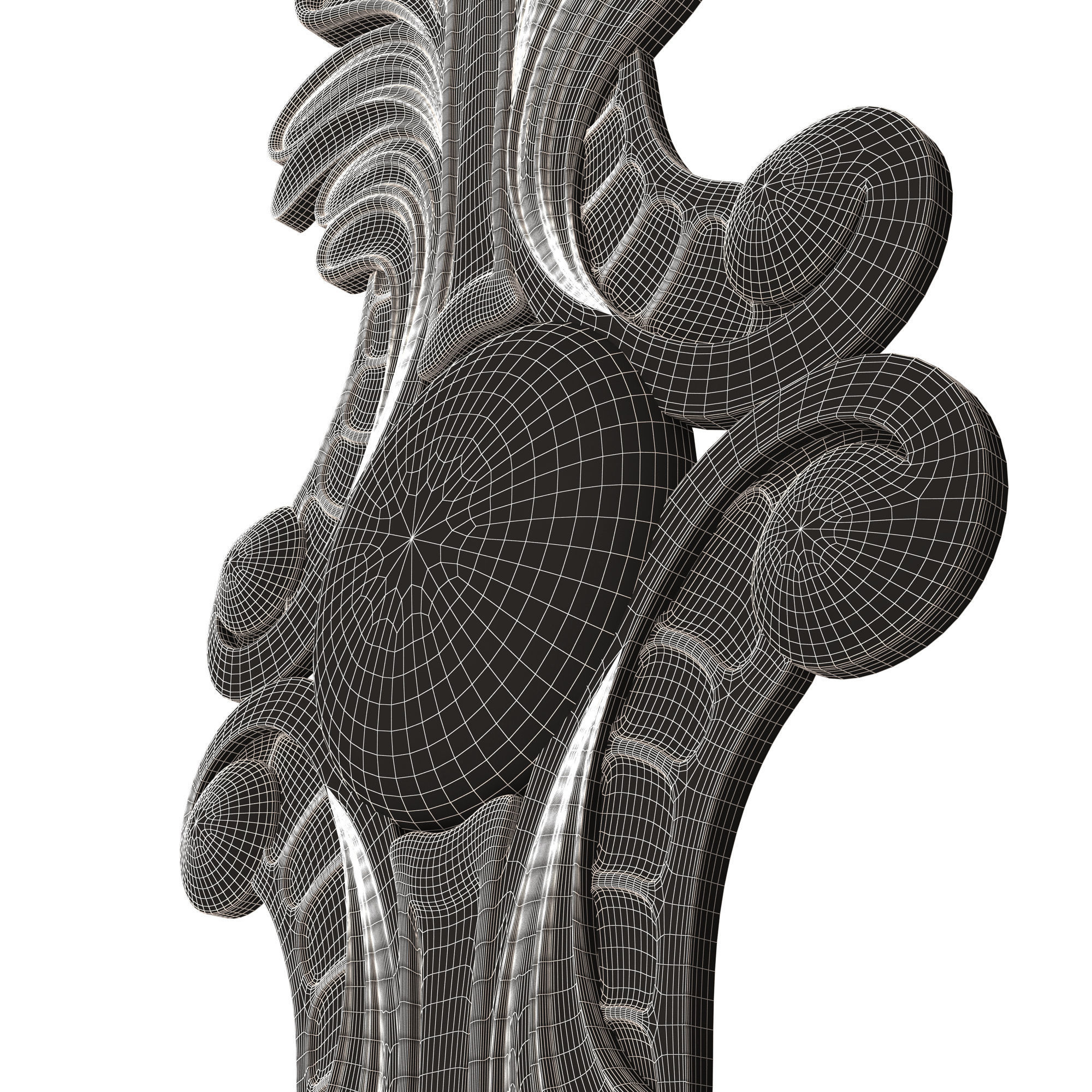 Carved Decor Furniture 03 Low-poly 3D model_10