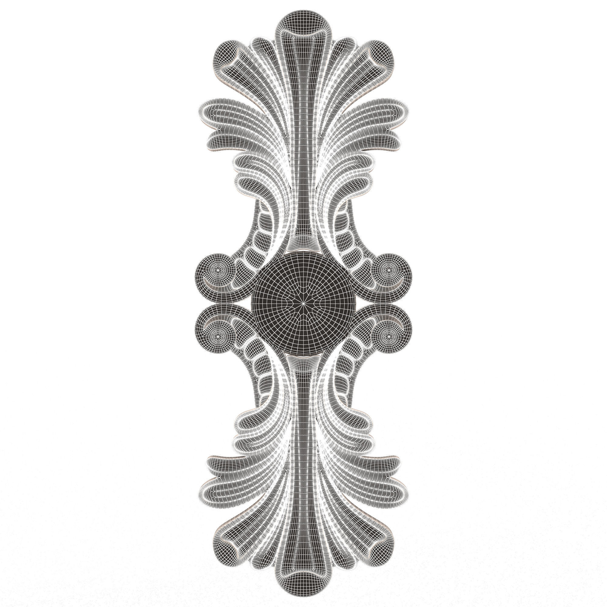 Carved Decor Furniture 03 Low-poly 3D model_6