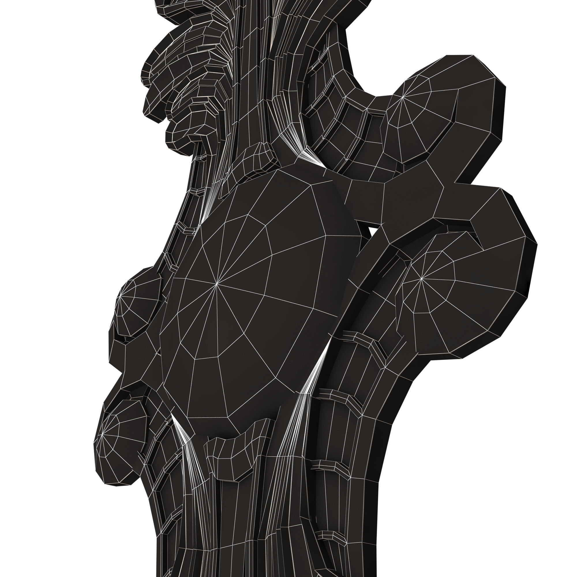 Carved Decor Furniture 03 Low-poly 3D model_16