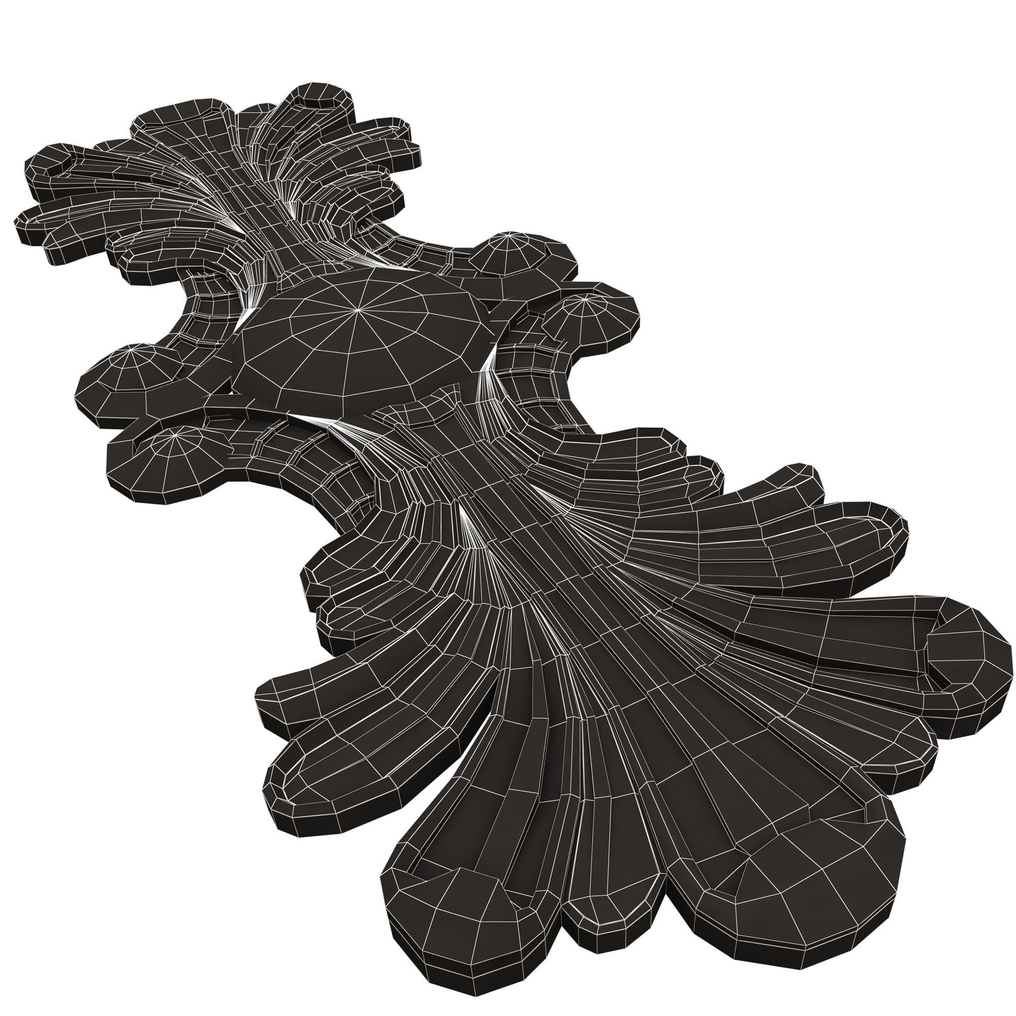 Carved Decor Furniture 03 Low-poly 3D model_17