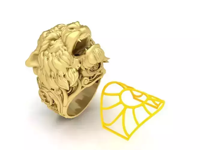 Powerful Lion Head Ring for Men 3686
