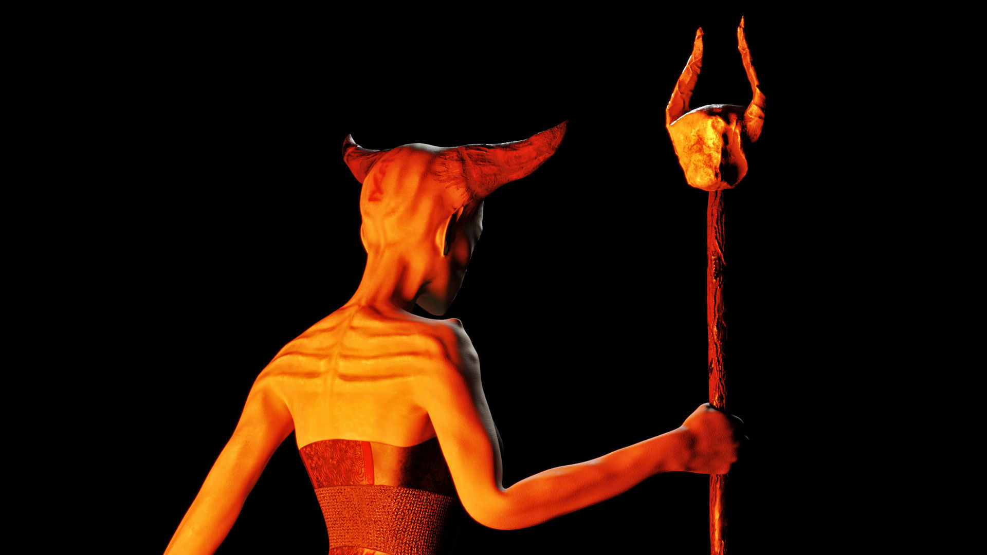Woman Death Demon Low-poly 3D model_8