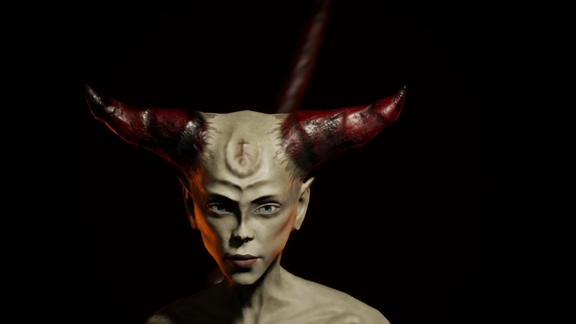 Woman Death Demon Low-poly 3D model_14