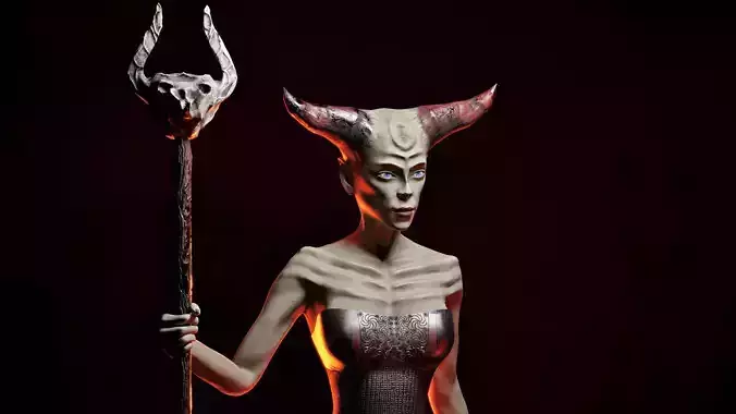 Woman Death Demon Low-poly 3D model