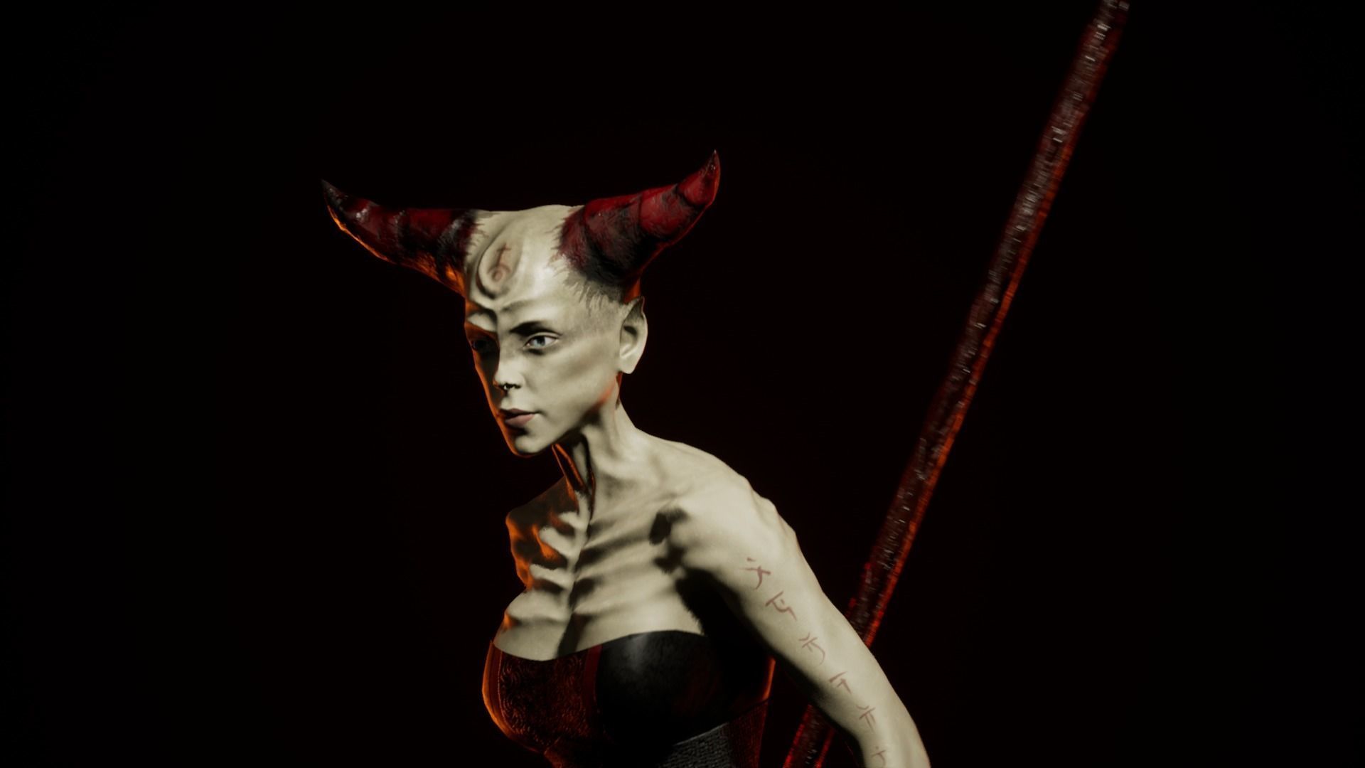 Woman Death Demon Low-poly 3D model_13