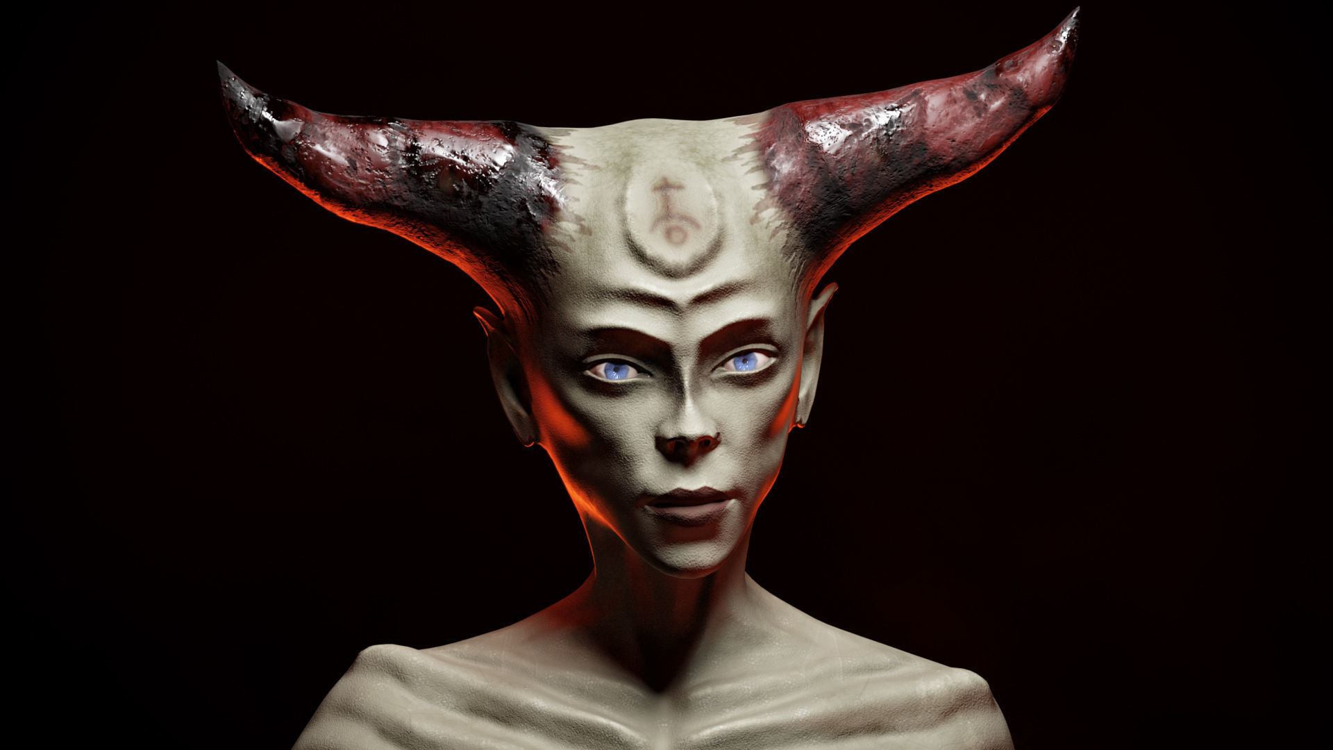 Woman Death Demon Low-poly 3D model_6