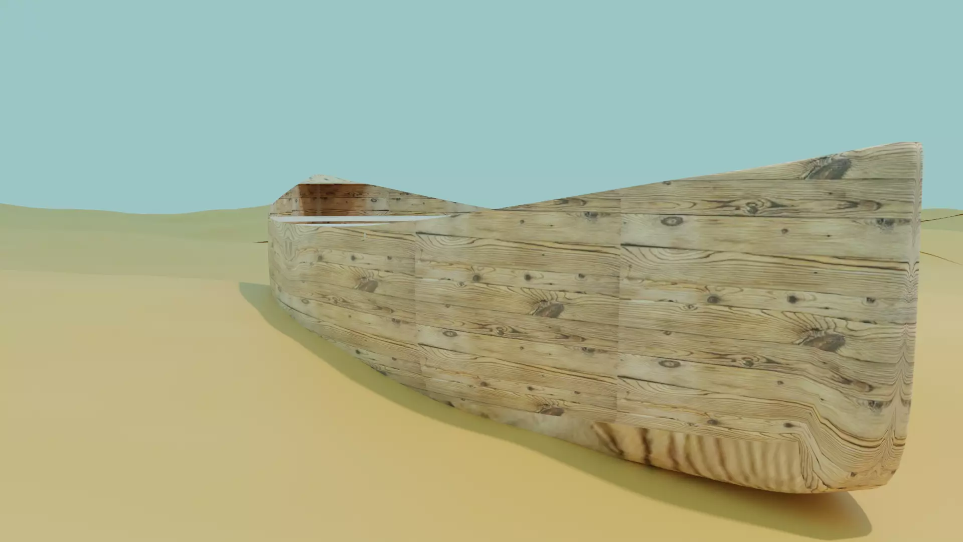 Boat on Desert Free low-poly 3D model