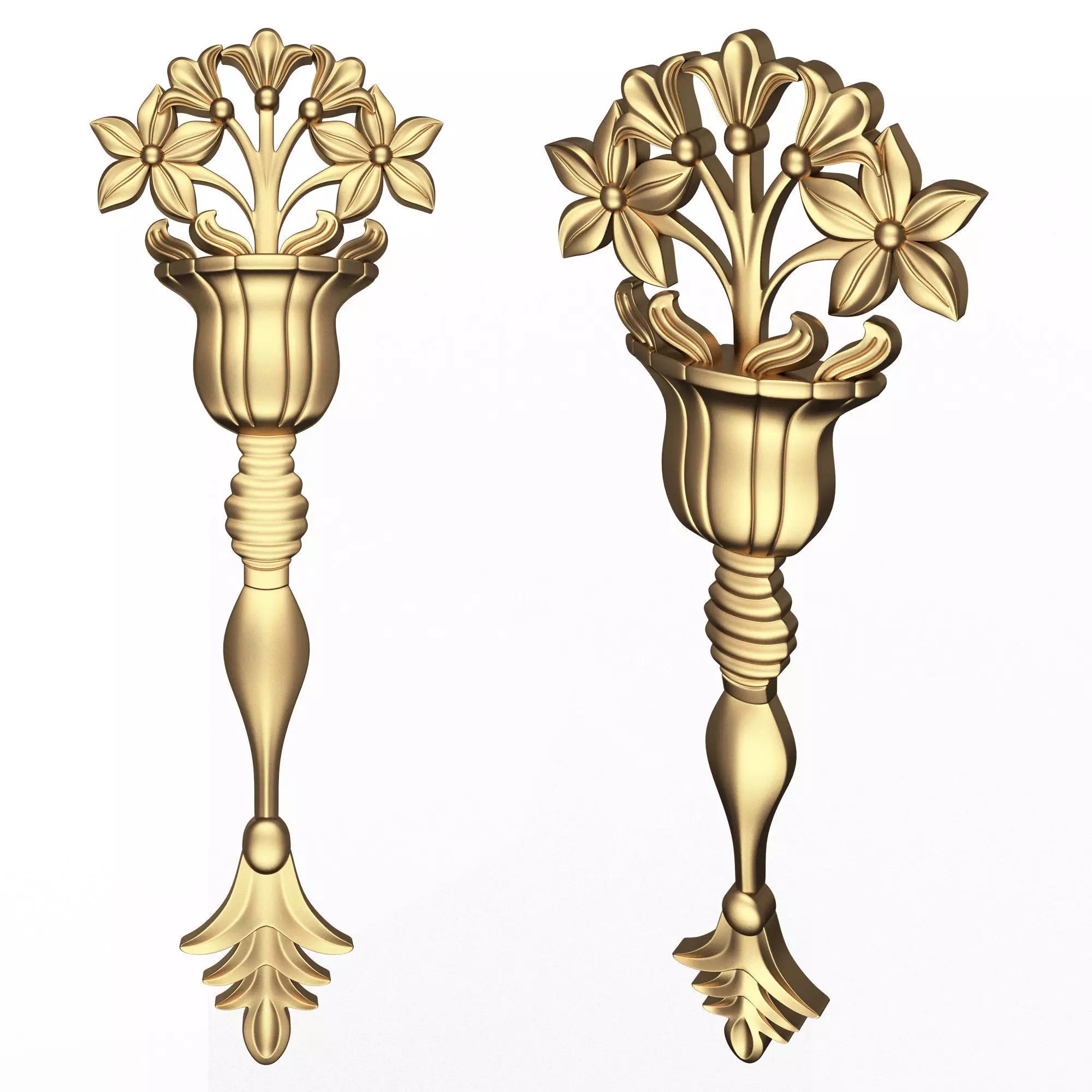 Carved Flower Decor 03 Low-poly 3D model_0