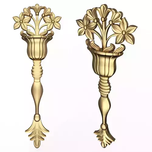 Carved Flower Decor 03 Low-poly 3D model