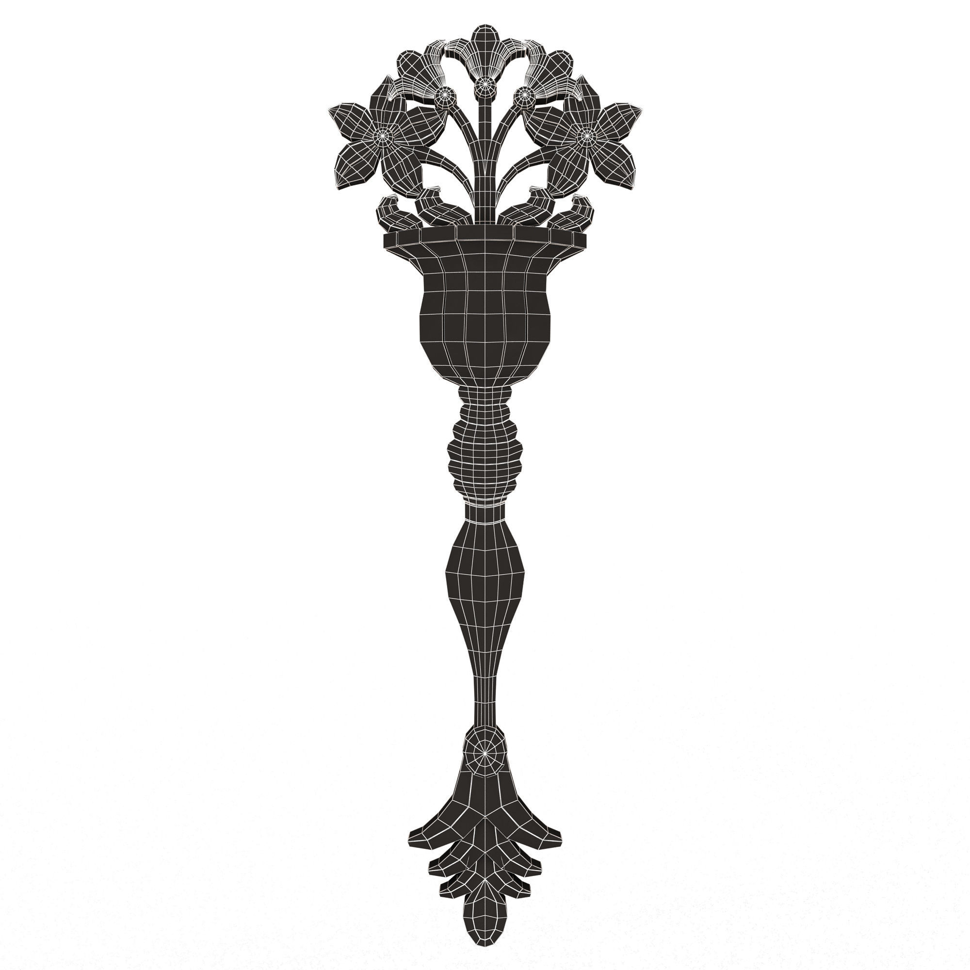 Carved Flower Decor 03 Low-poly 3D model_12