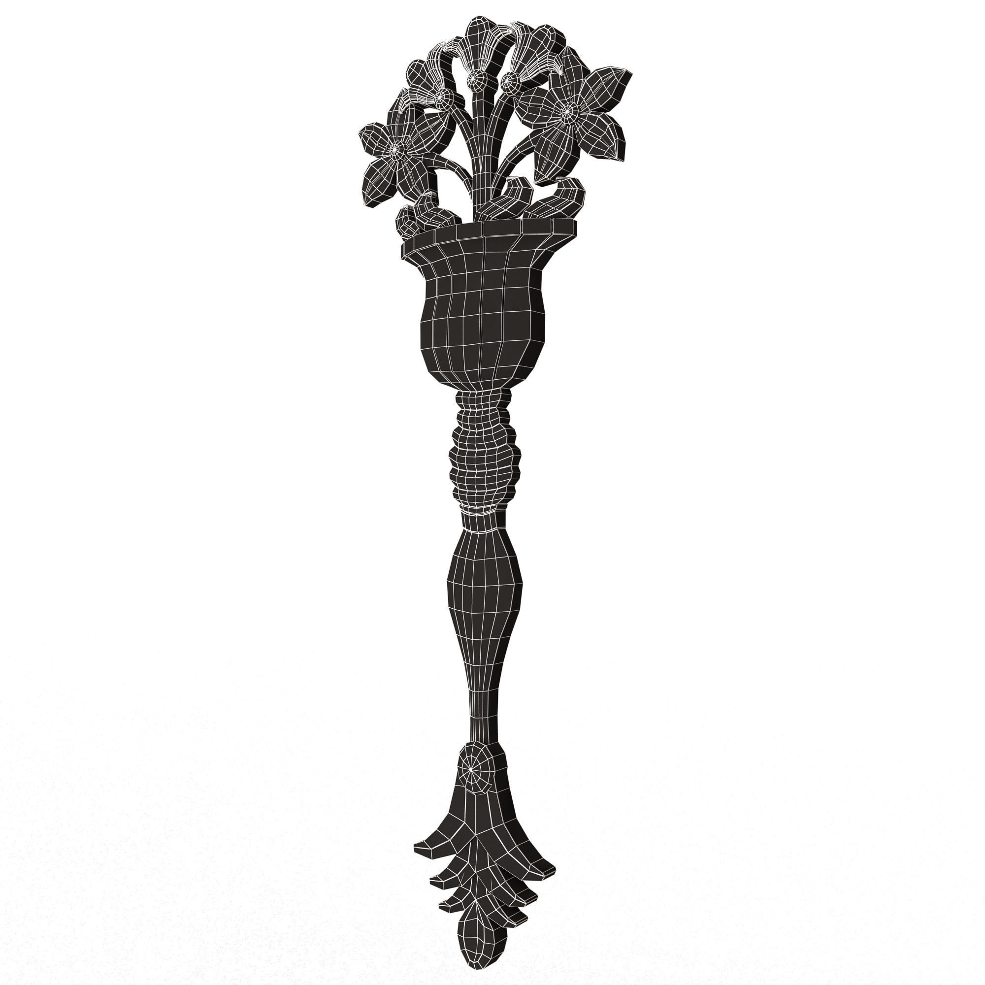 Carved Flower Decor 03 Low-poly 3D model_16