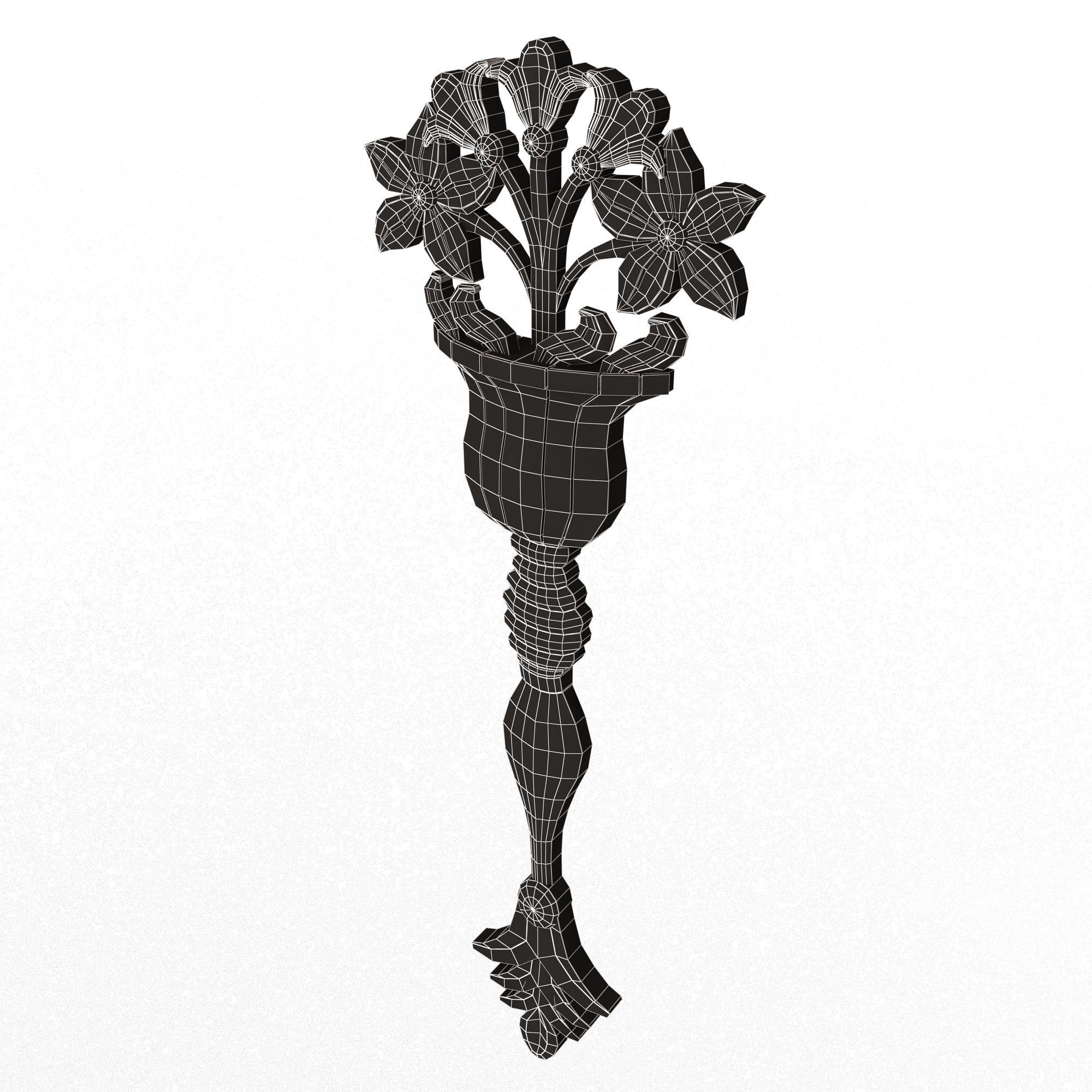Carved Flower Decor 03 Low-poly 3D model_14