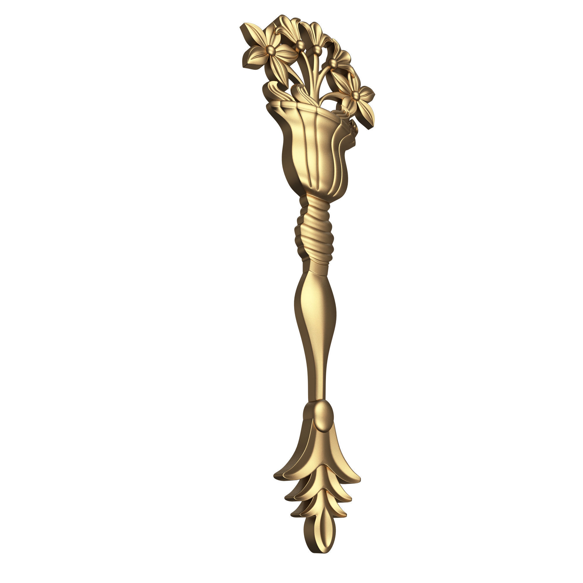 Carved Flower Decor 03 Low-poly 3D model_3