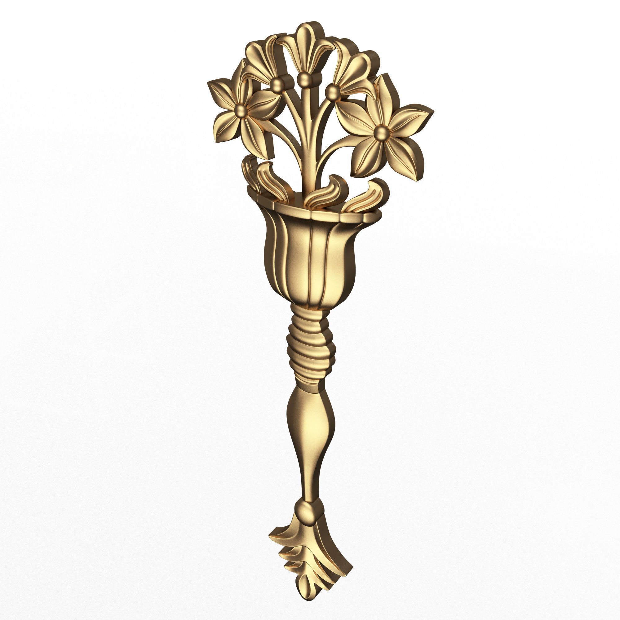 Carved Flower Decor 03 Low-poly 3D model_2