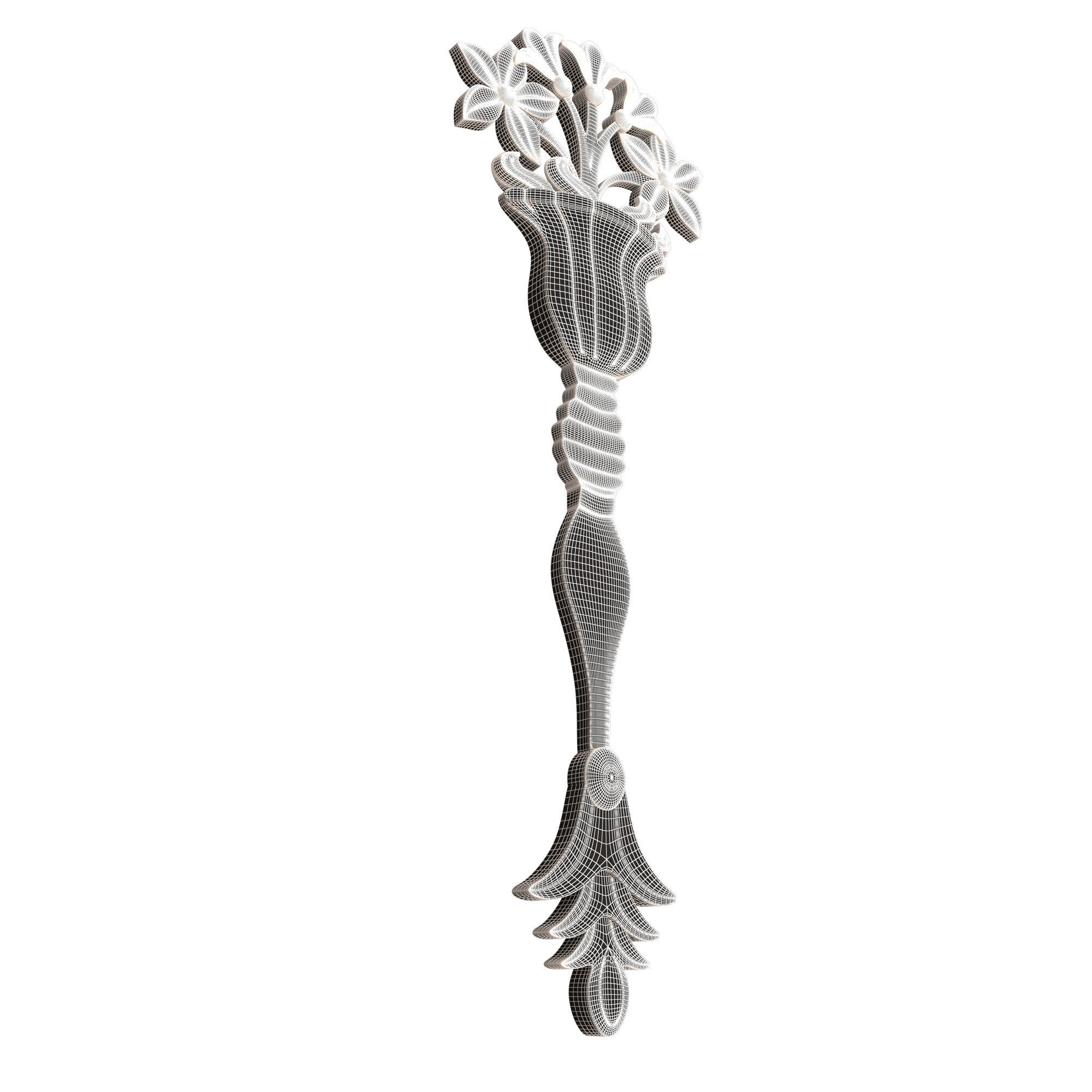 Carved Flower Decor 03 Low-poly 3D model_9