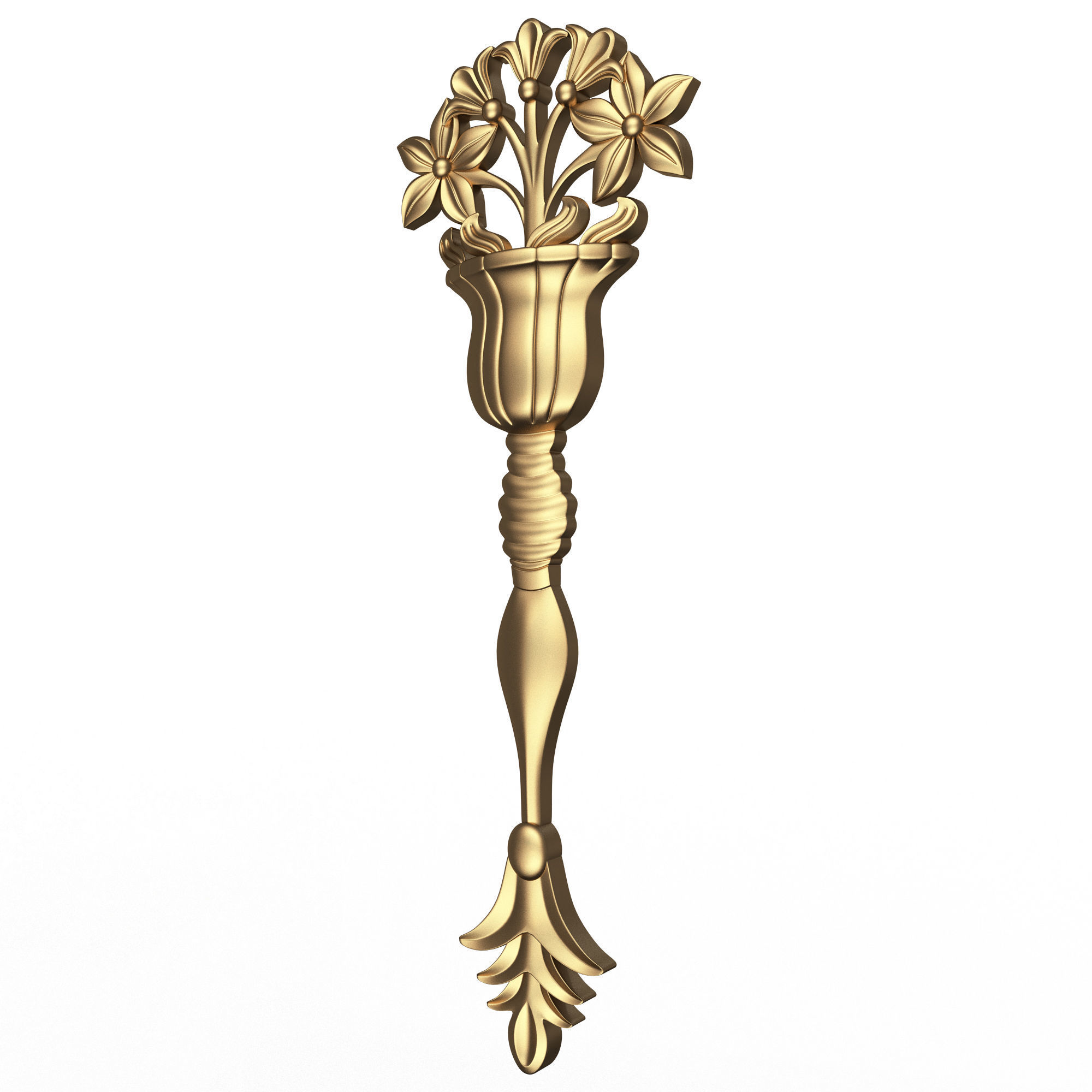 Carved Flower Decor 03 Low-poly 3D model_4